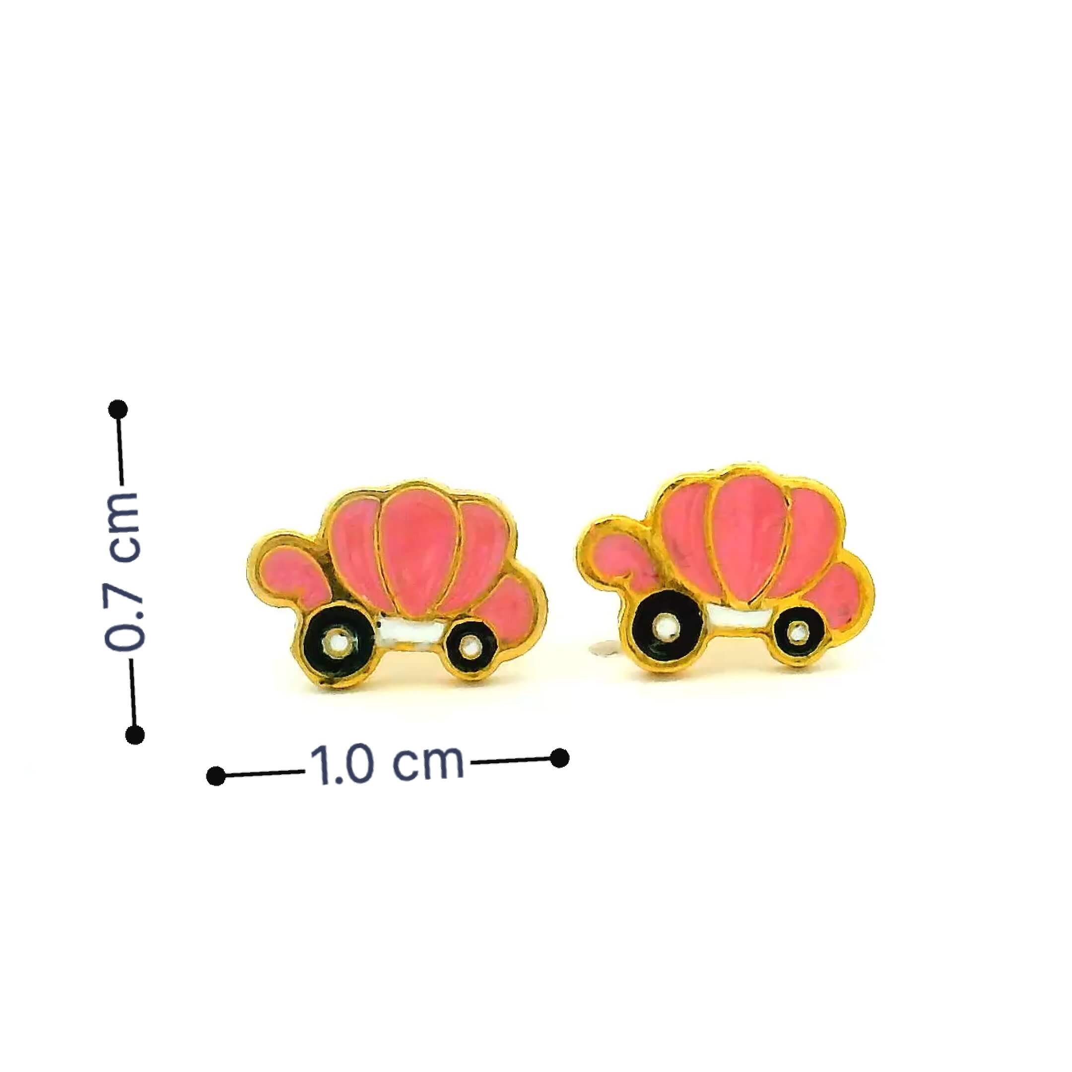 Adorable Tortoise 18K Gold Earrings for Kids