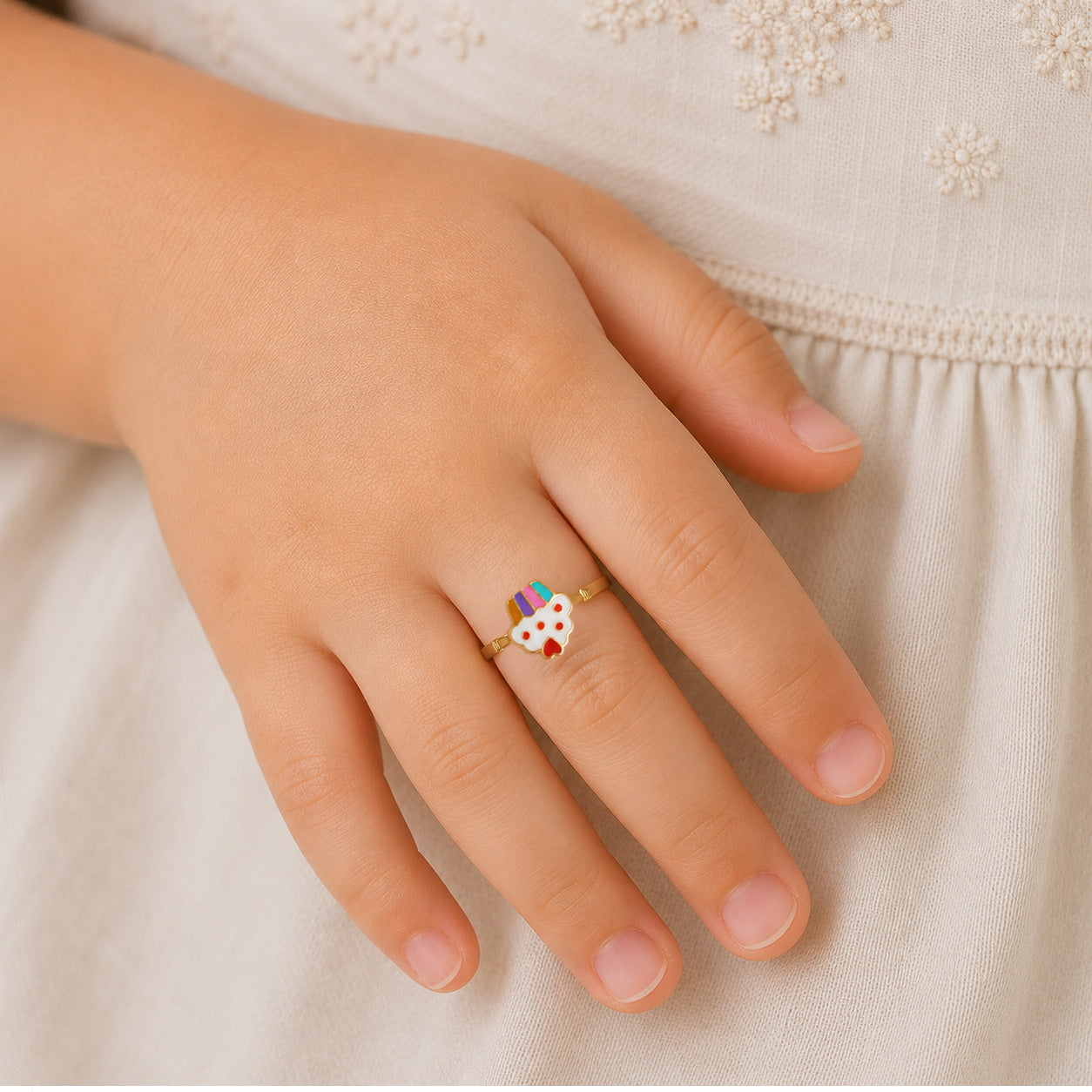 Tasty Cupcake Gold Kids Ring