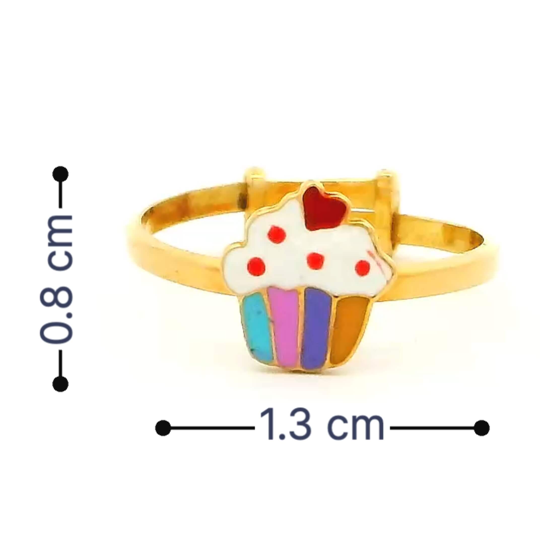 Tasty Cupcake Gold Kids Ring