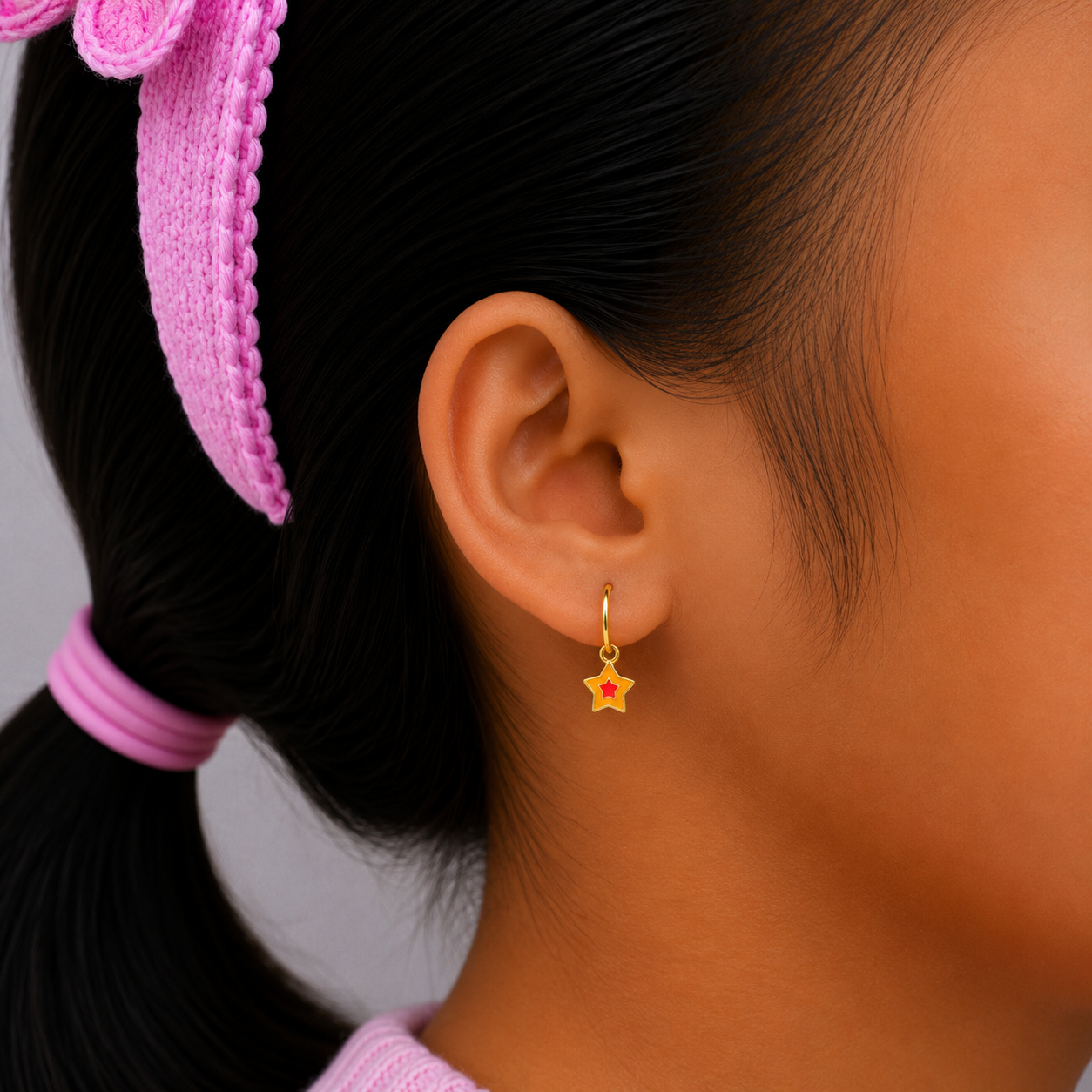 Twinkle Stars Gold Earrings for Kids