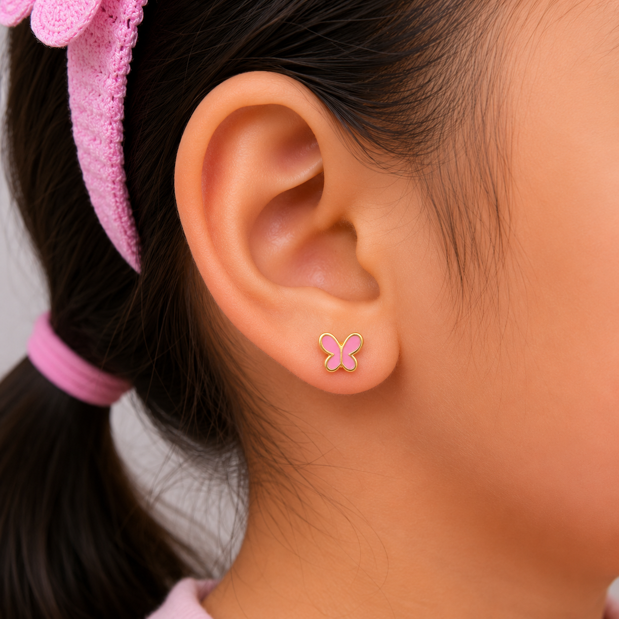 Petite Flutter Gold Earrings for Kids