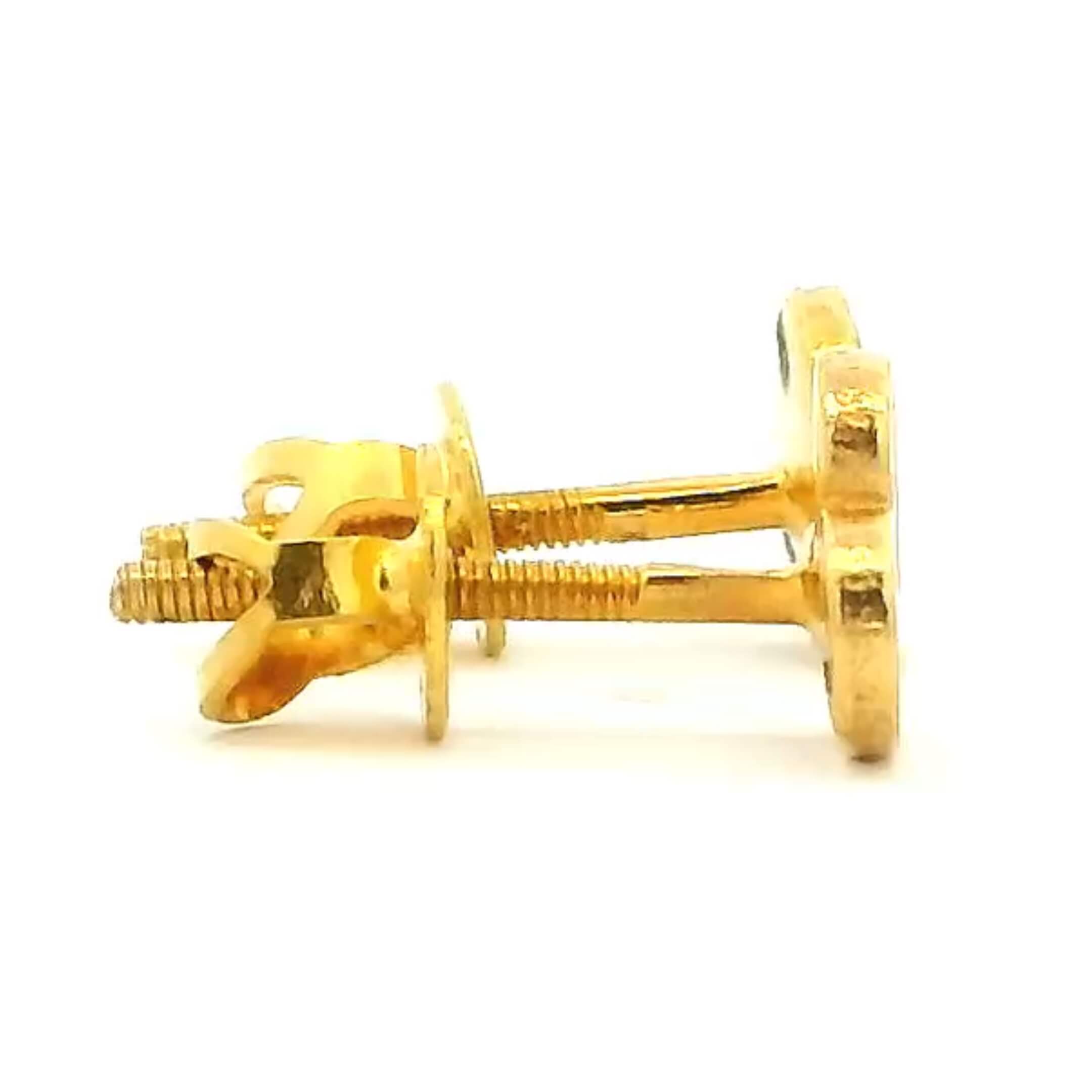 Adorable Heart 18K Gold Earrings for Kids