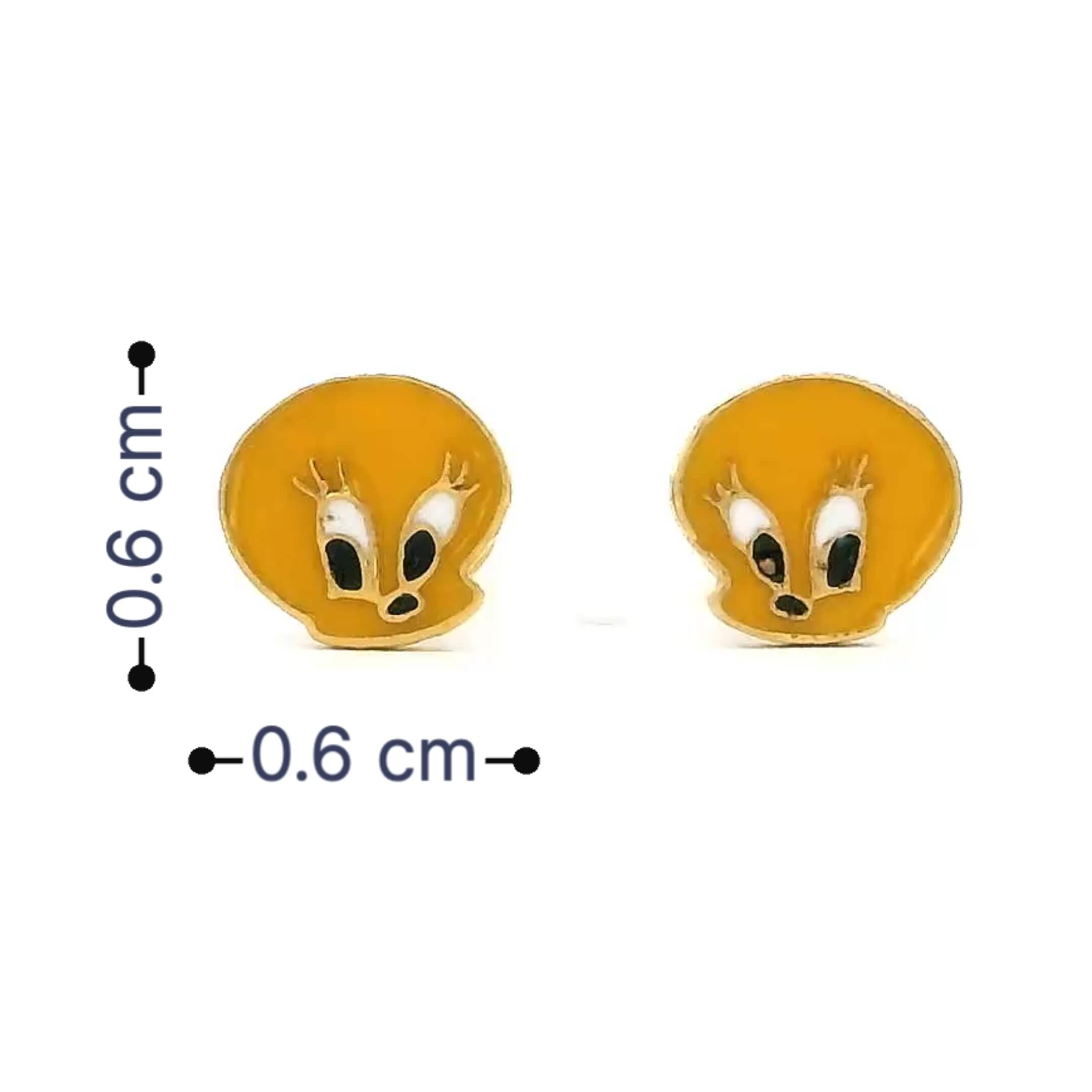 Tweety Tweet 18K Gold Earrings for Kids