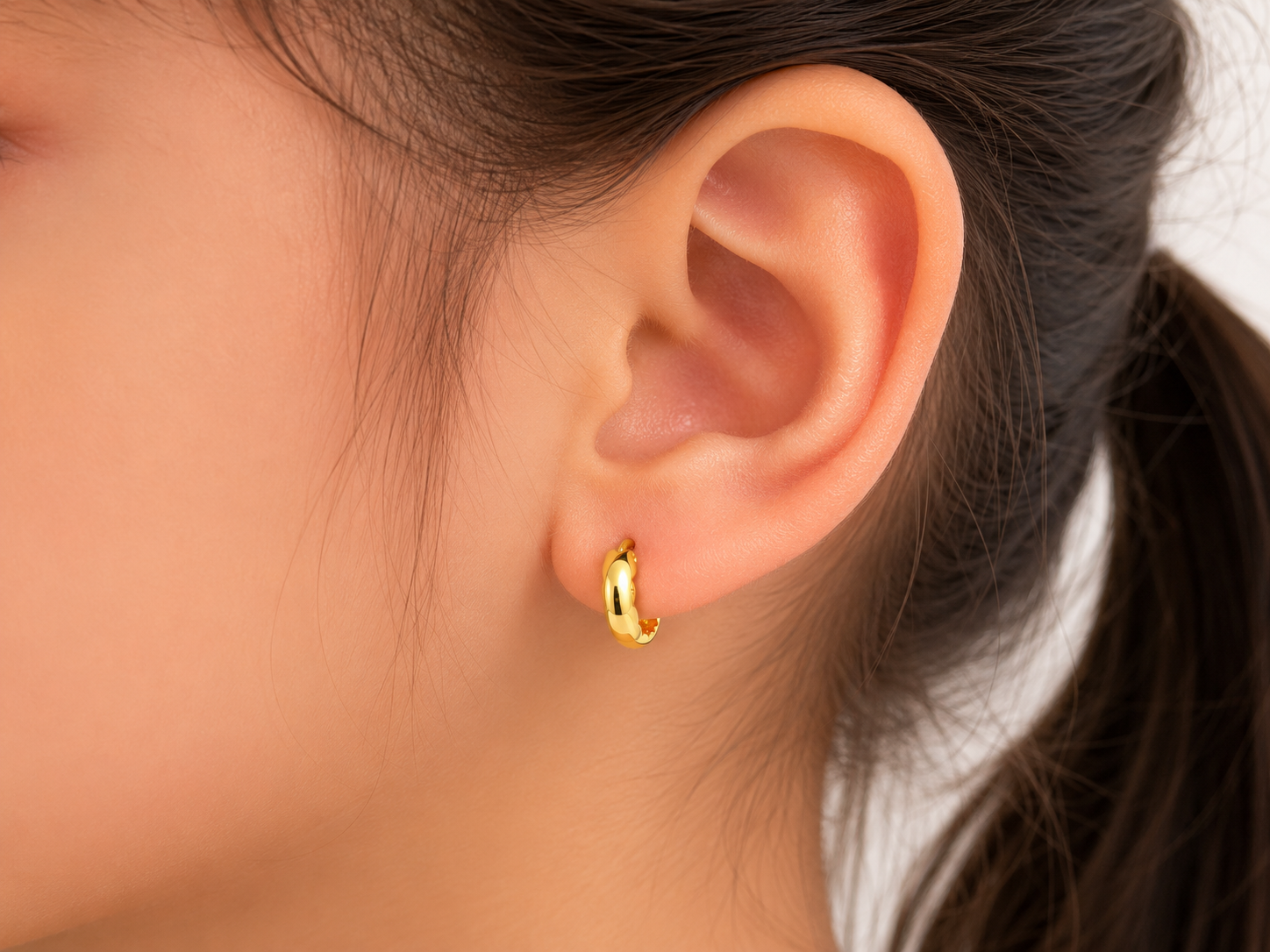Simple Shine Gold Earrings for Kids