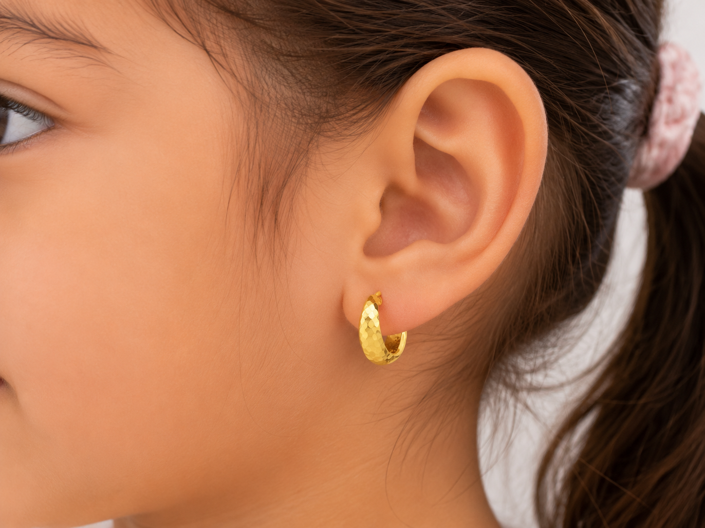 Warm Shine Gold Earrings for Kids