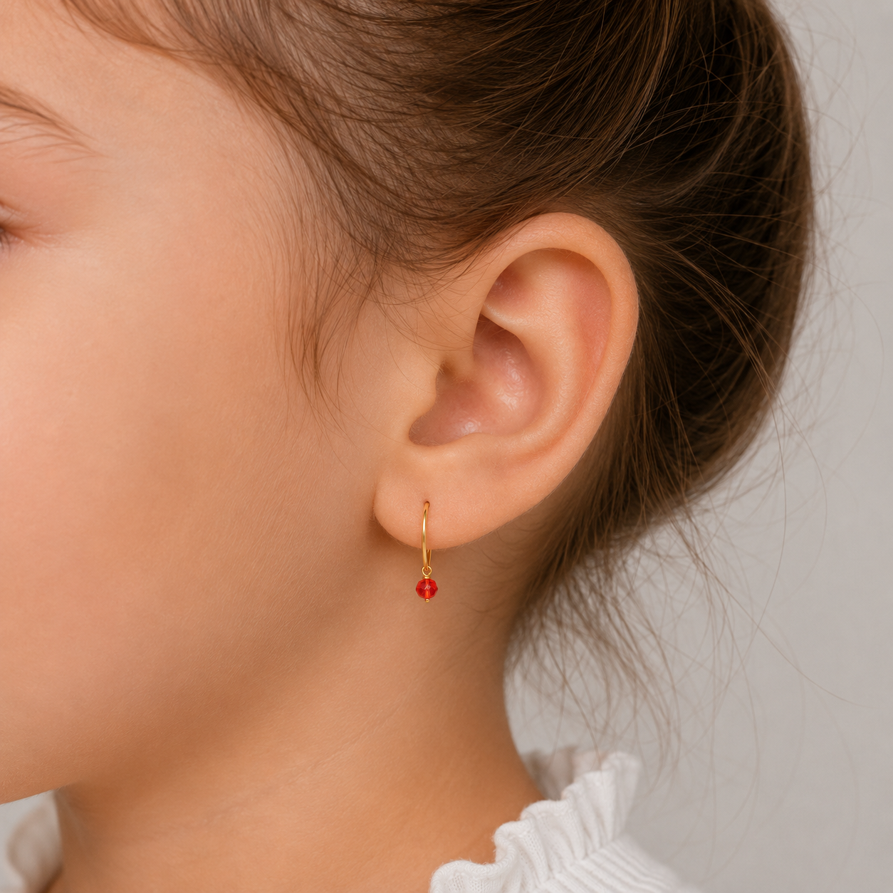 Lightweight Cute Gold Hoops for Kids