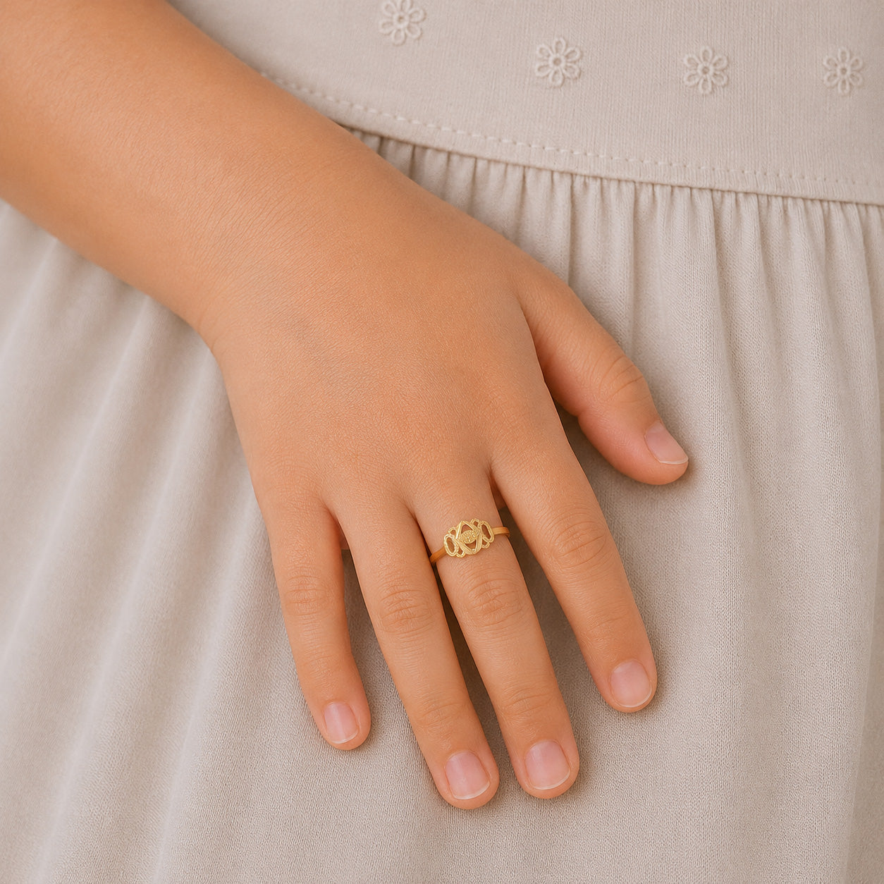 ZigSaw Style Gold Kids Ring