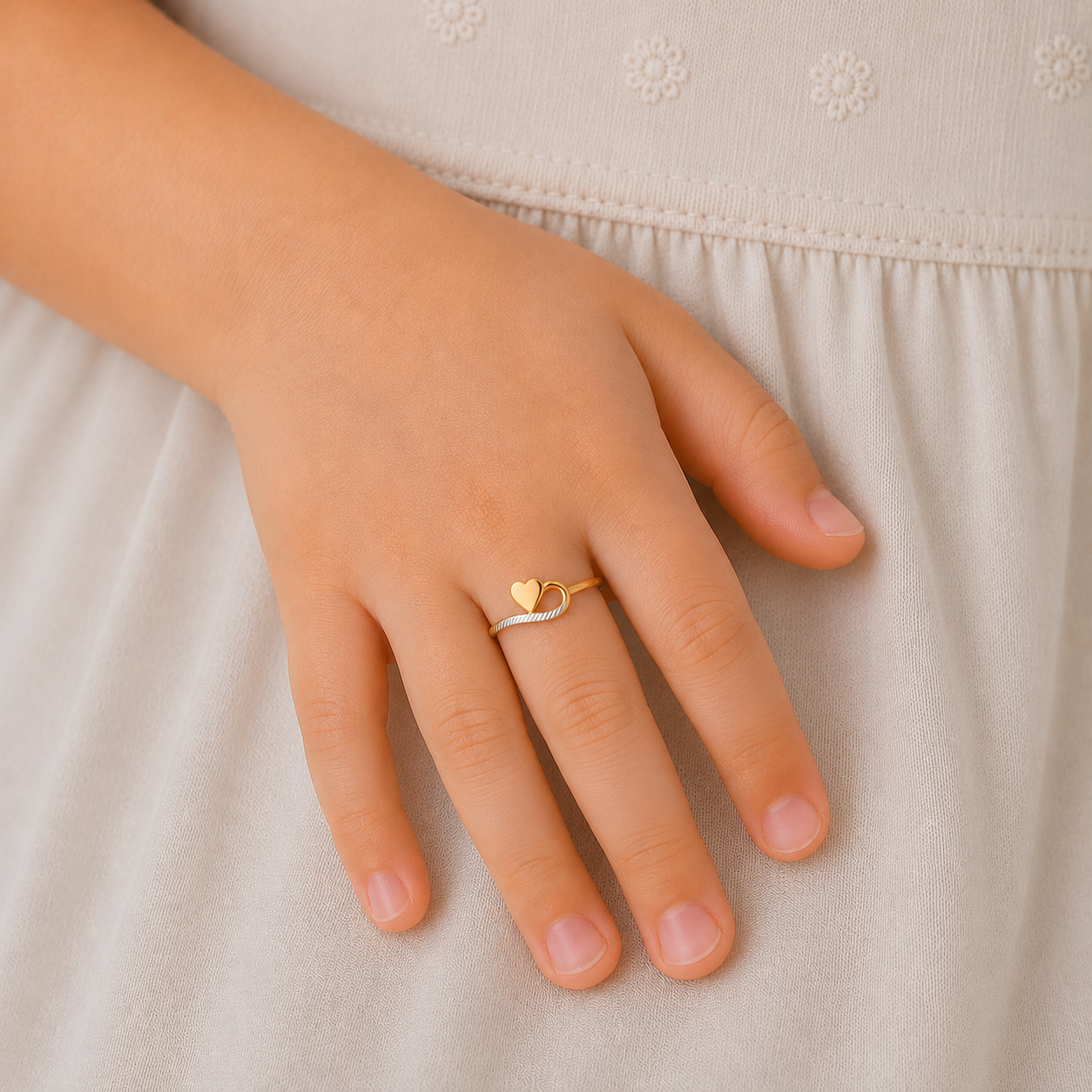 Lovely Heart Gold Kids Ring
