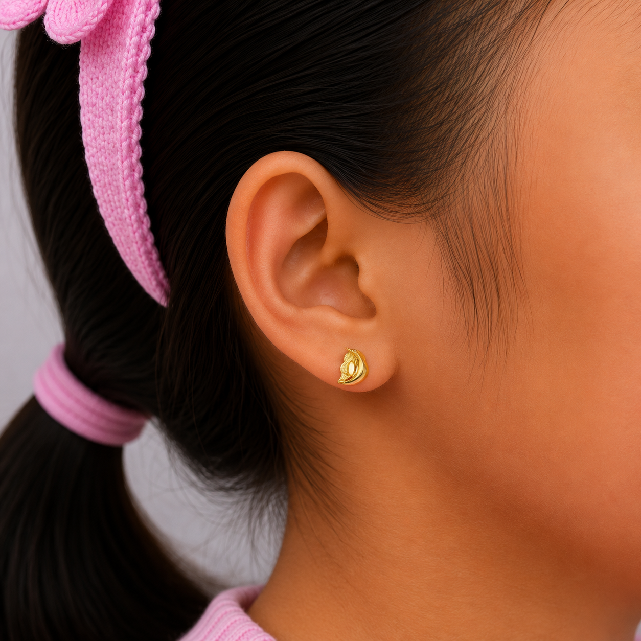 Soft Glow Gold Earrings for Kids