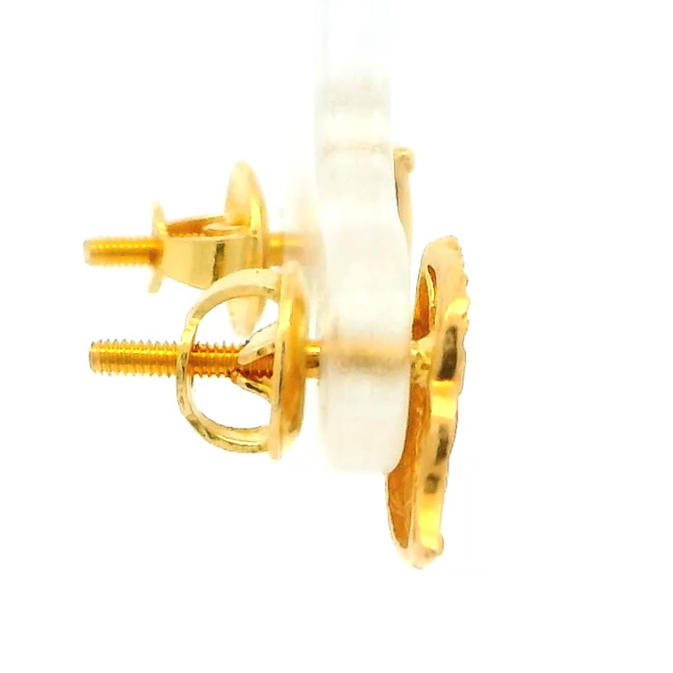 Beaming Cute 18K Gold Earrings for Kids