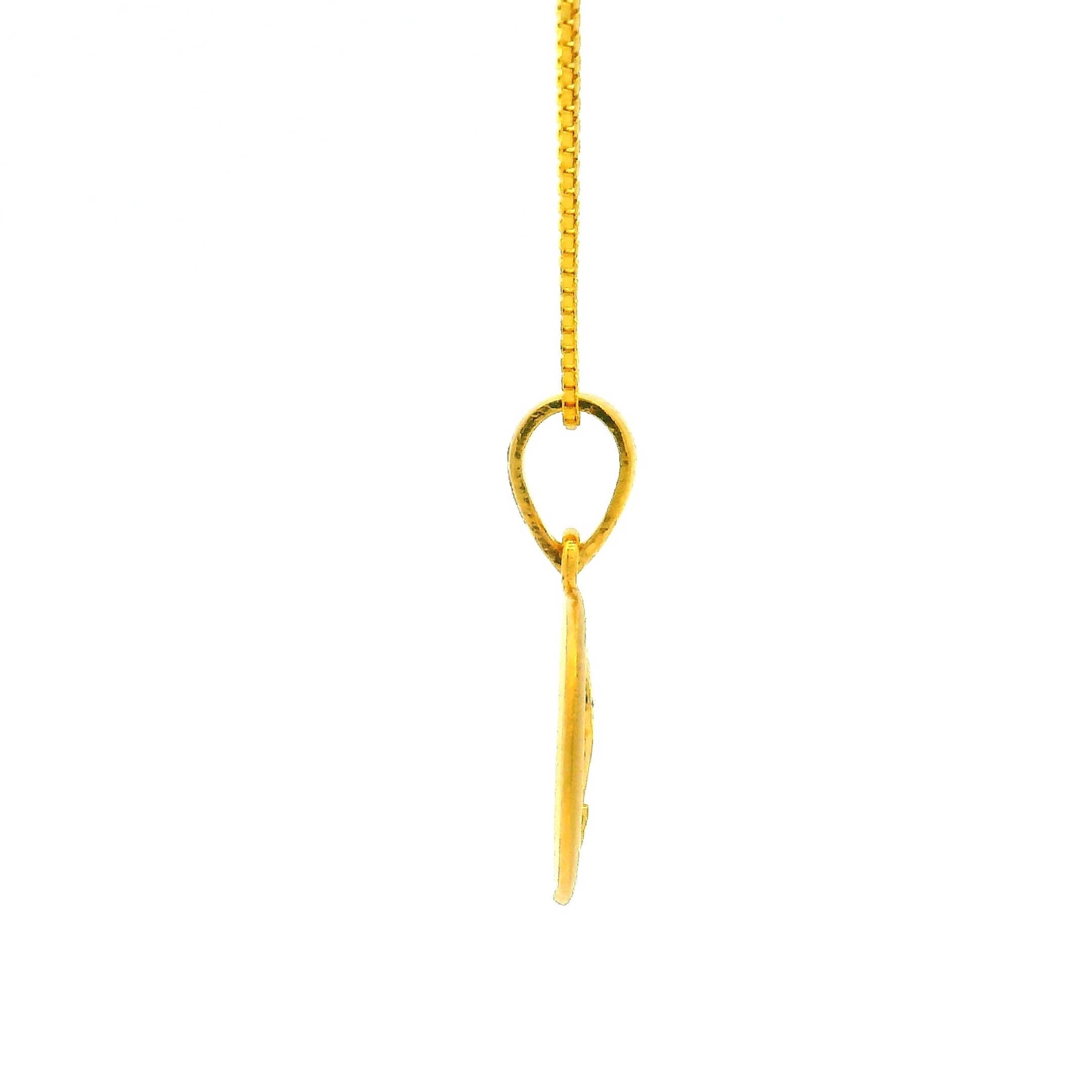 Shimmering S Gold Locket for Kids 22K