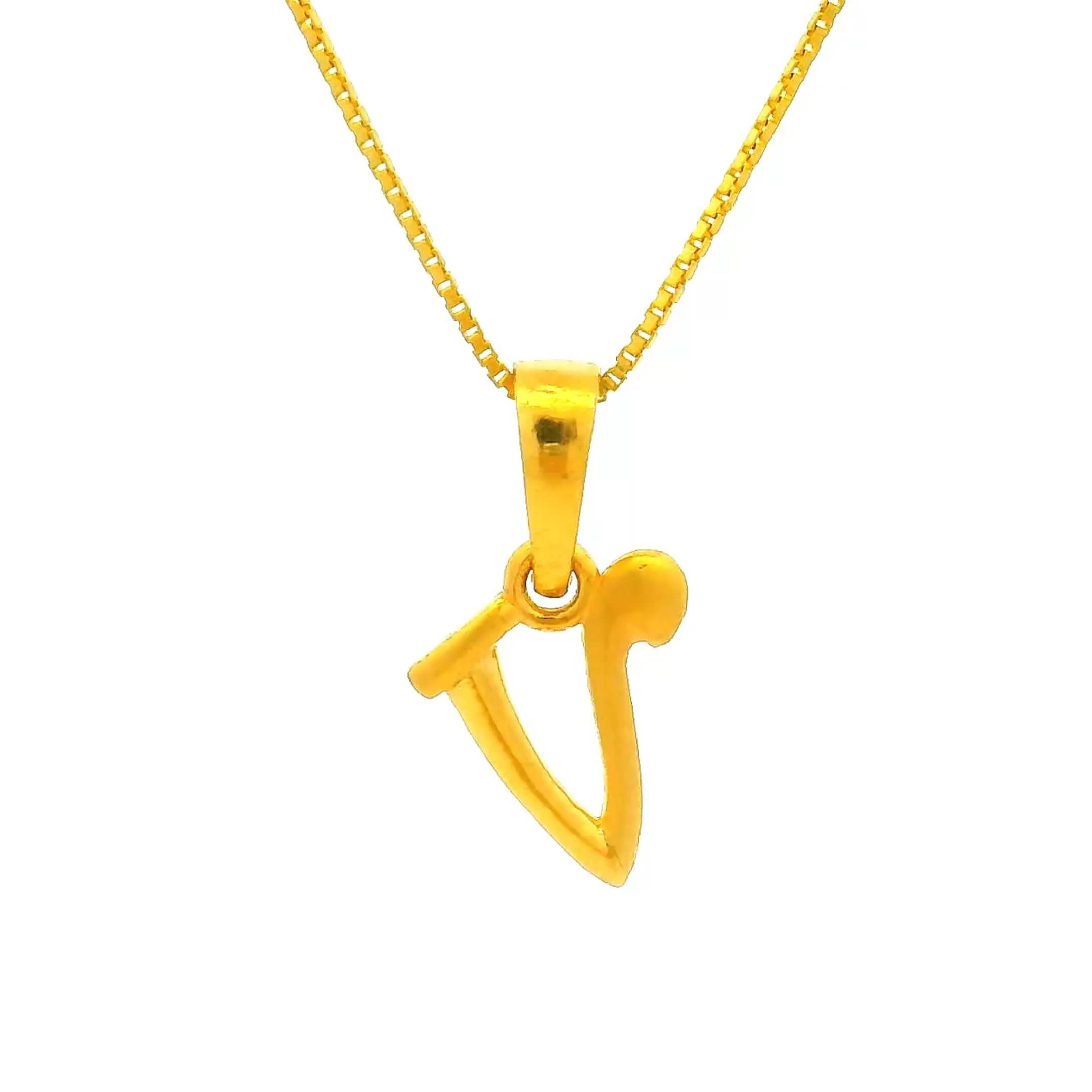 22K Vibrant V Gold Locket for Kids