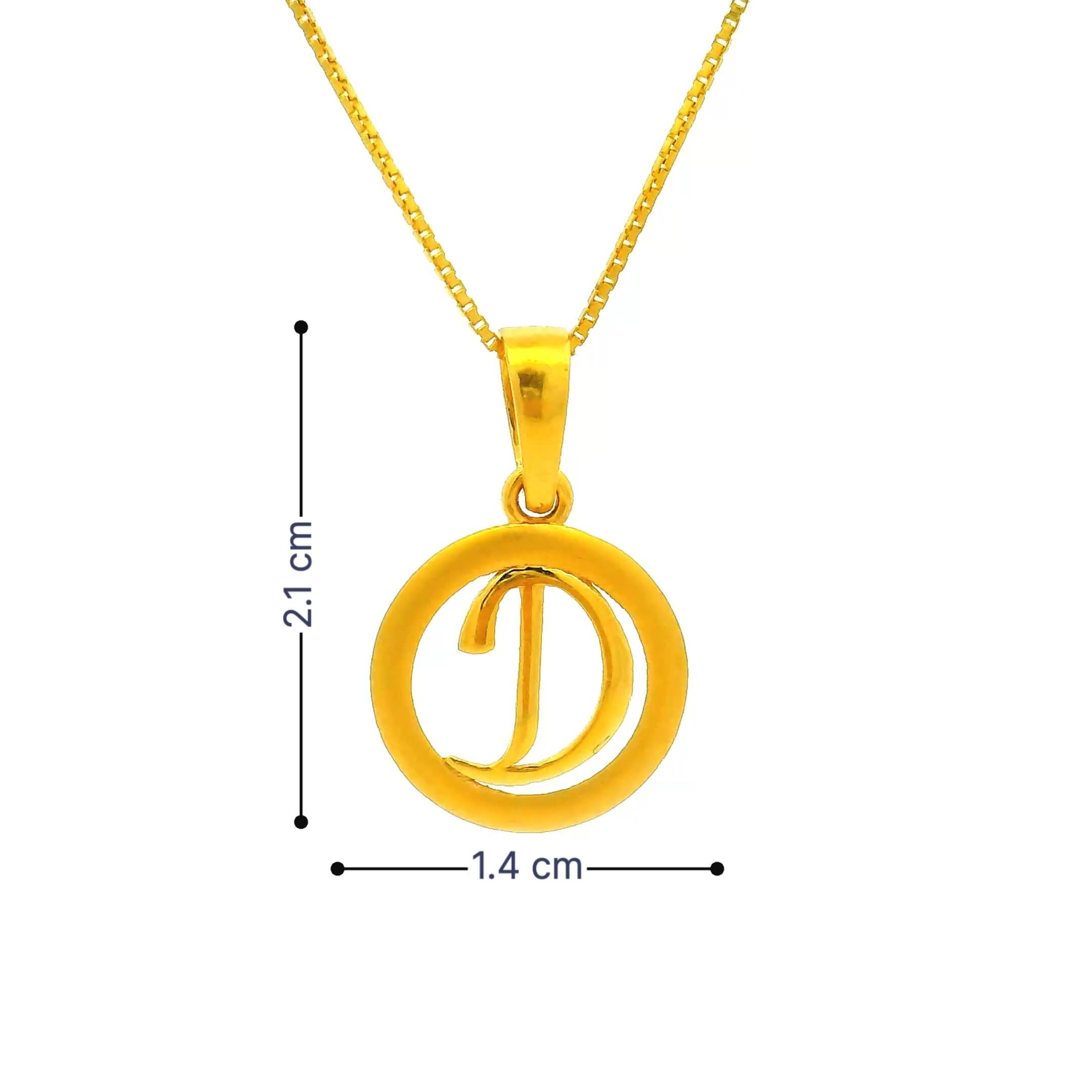 Dazzling D Gold Locket for Kids