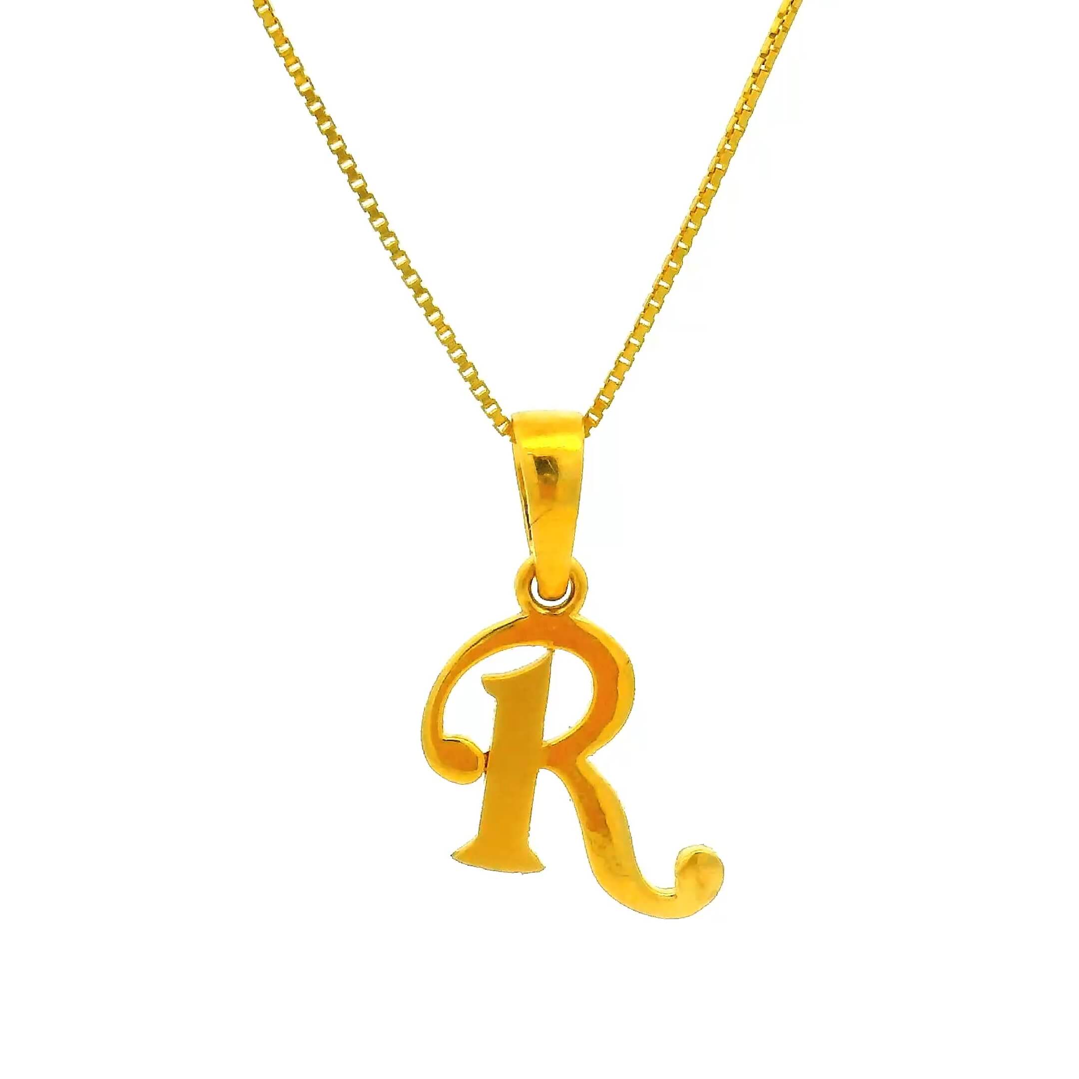 Radiant R Gold Locket for Kids