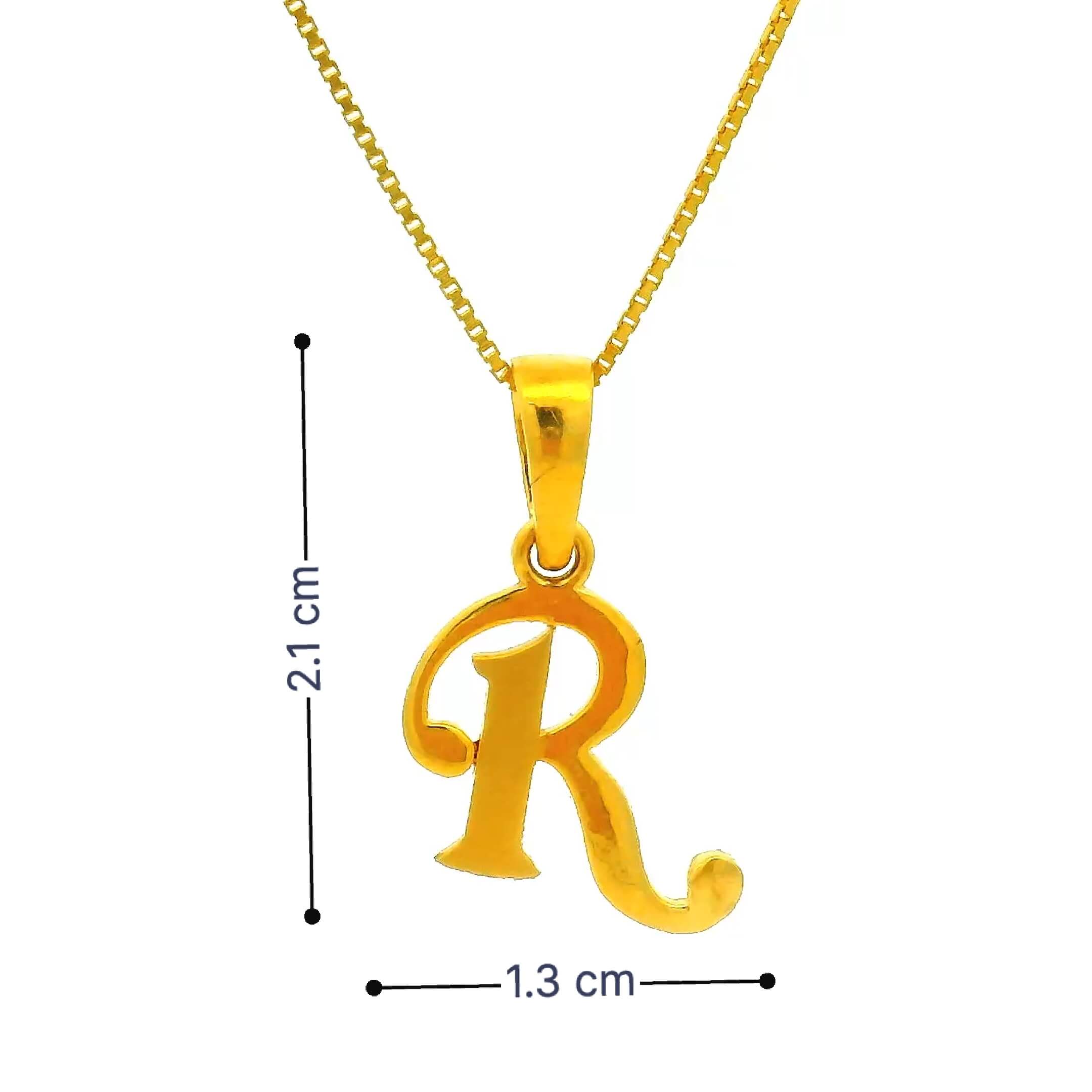 Radiant R Gold Locket for Kids