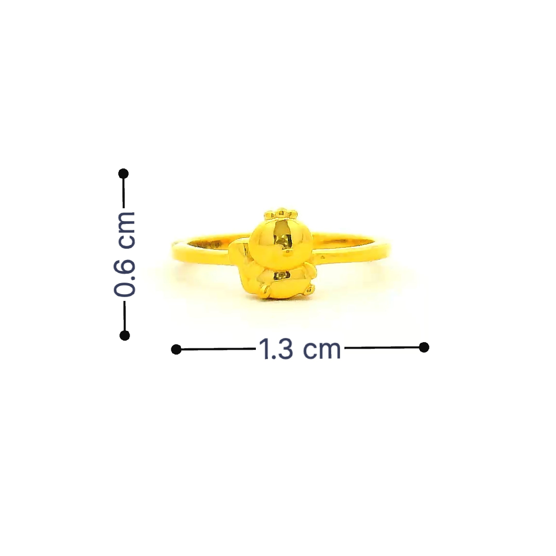Itsy Bitsy Gold Teddy Ring for Kids