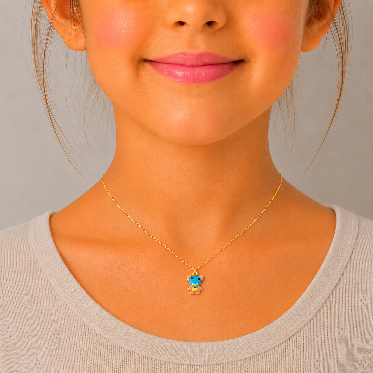 Jolly Teddy Gold Locket for Kids