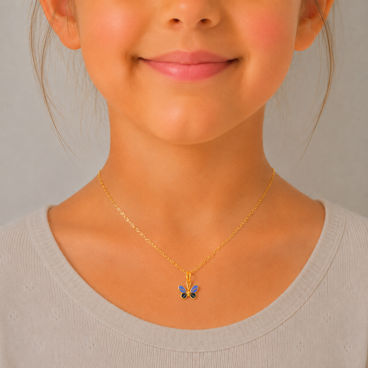 Joyful Flutter Gold Locket for Kids