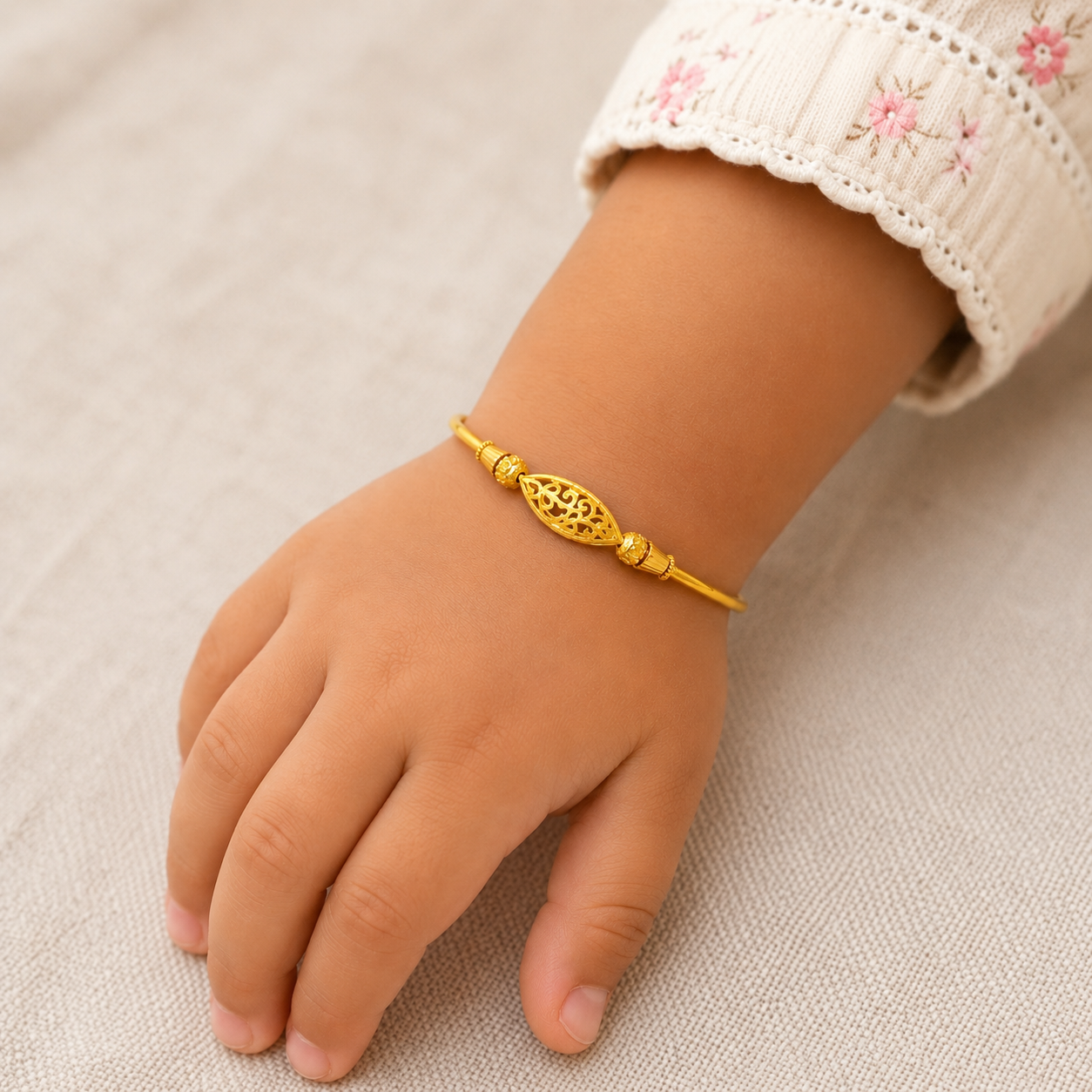 Charming Golden Bloom Bracelet for Kids