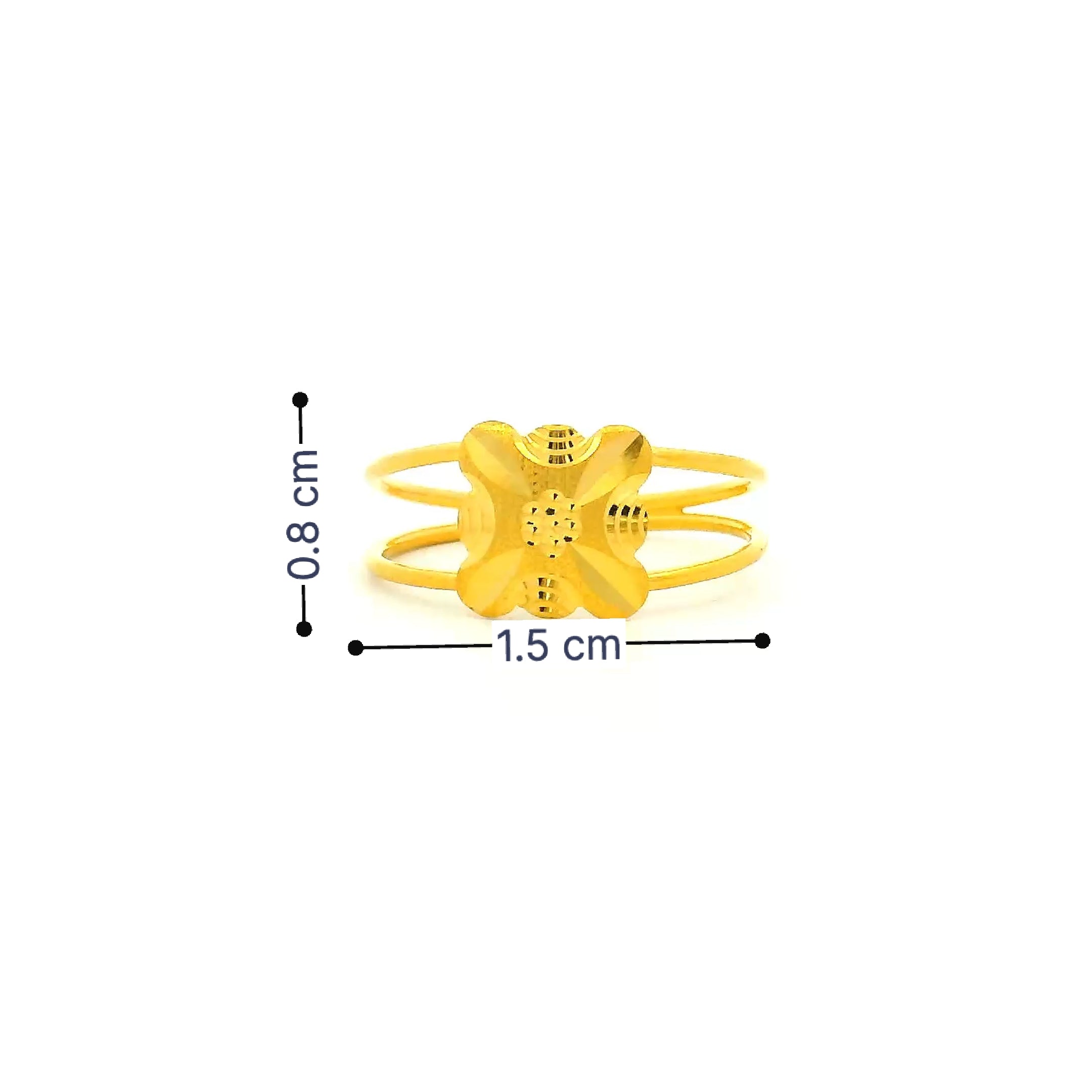Pretty Gold Floral Kids Ring