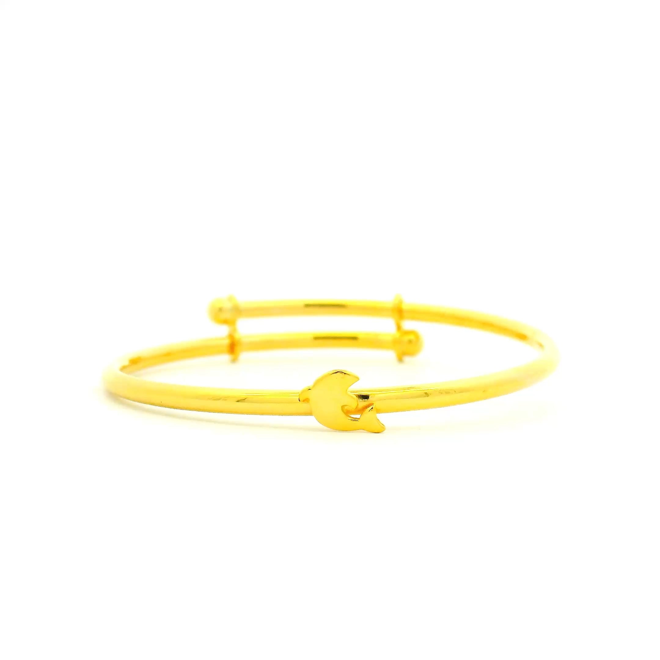 Glossy Charming Dolphin Gold Bracelet for Kids