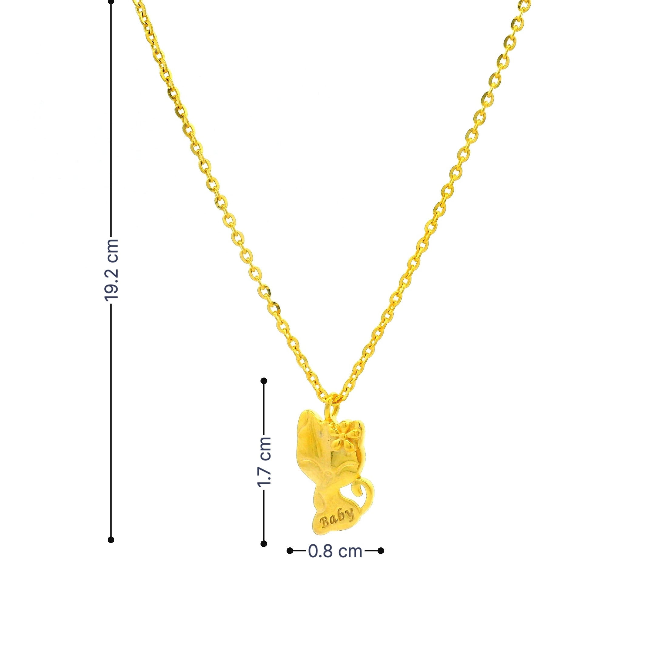 Pretty Kitty Gold Locket with Chain for Kids