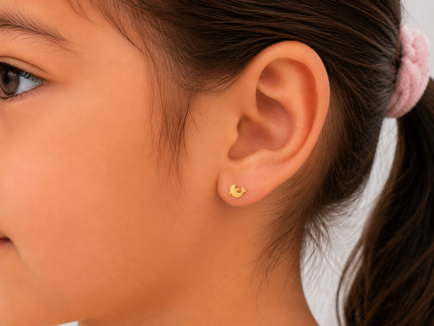 Dainty Dolphin Gold Earrings for Kids