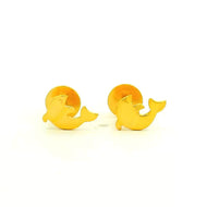 Dainty Dolphin Gold Earrings for Kids