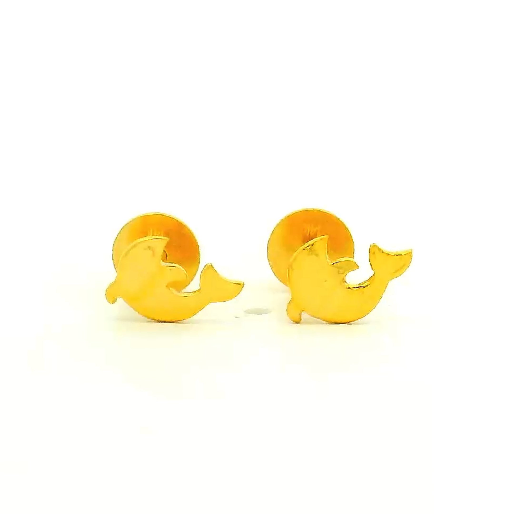 Dainty Dolphin Gold Earrings for Kids