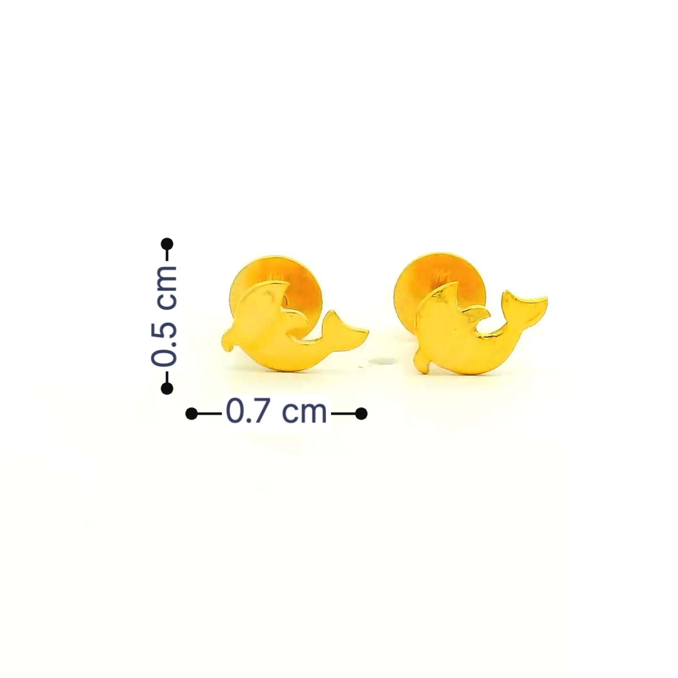 Dainty Dolphin Gold Earrings for Kids