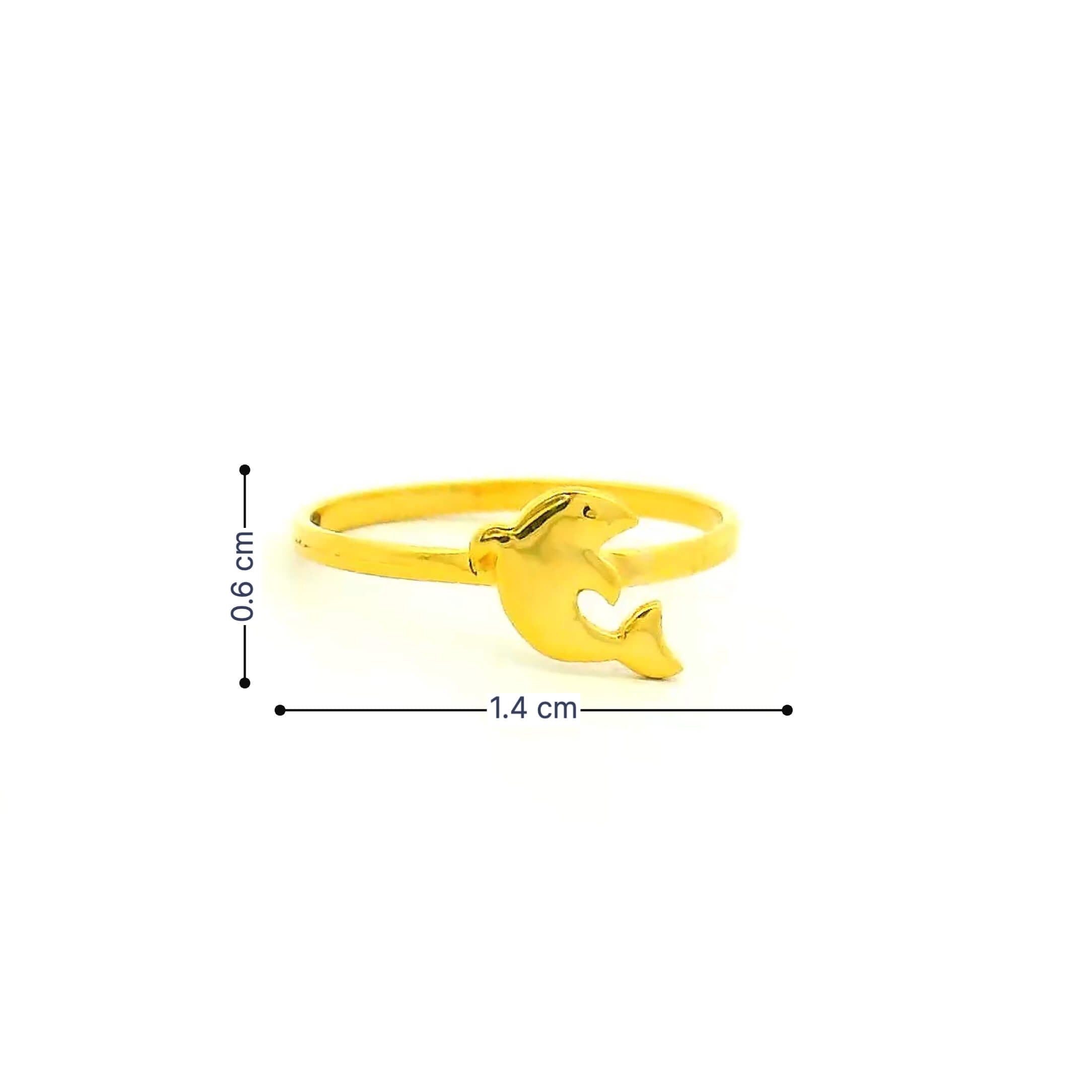 Adorable Giggly Dolphin Gold Ring for Kids