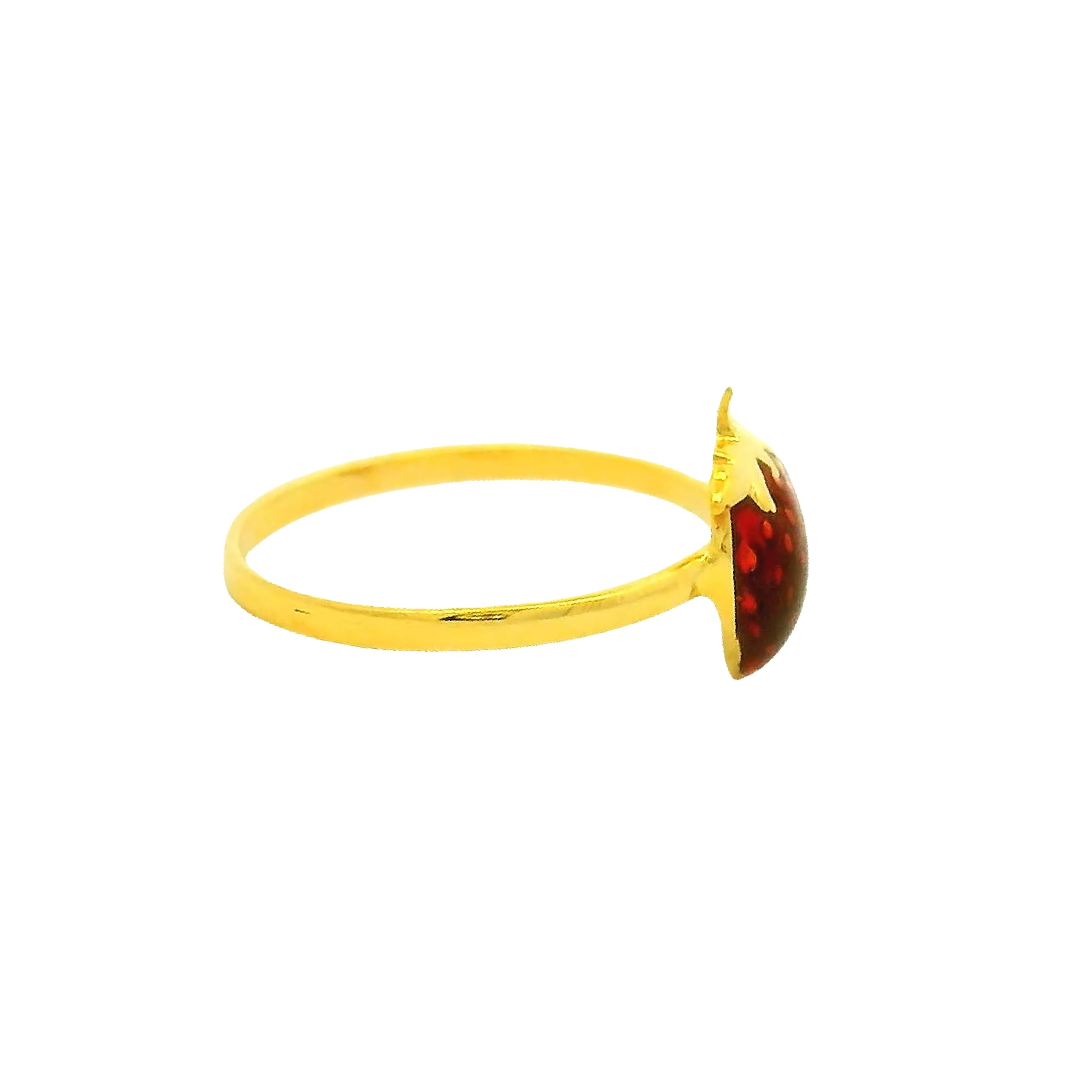 Pretty Strawberry Charm Gold Kids Ring