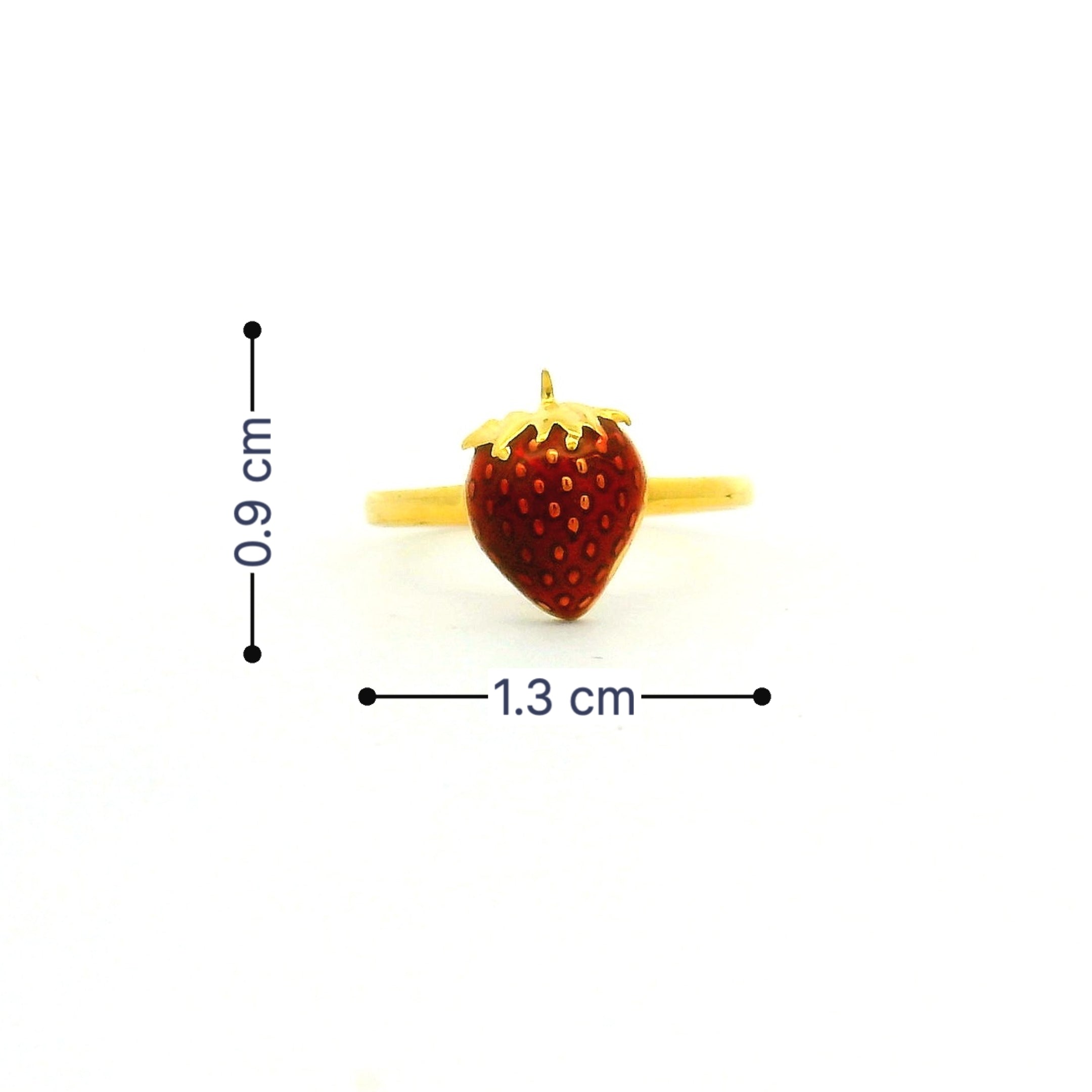 Pretty Strawberry Charm Gold Kids Ring