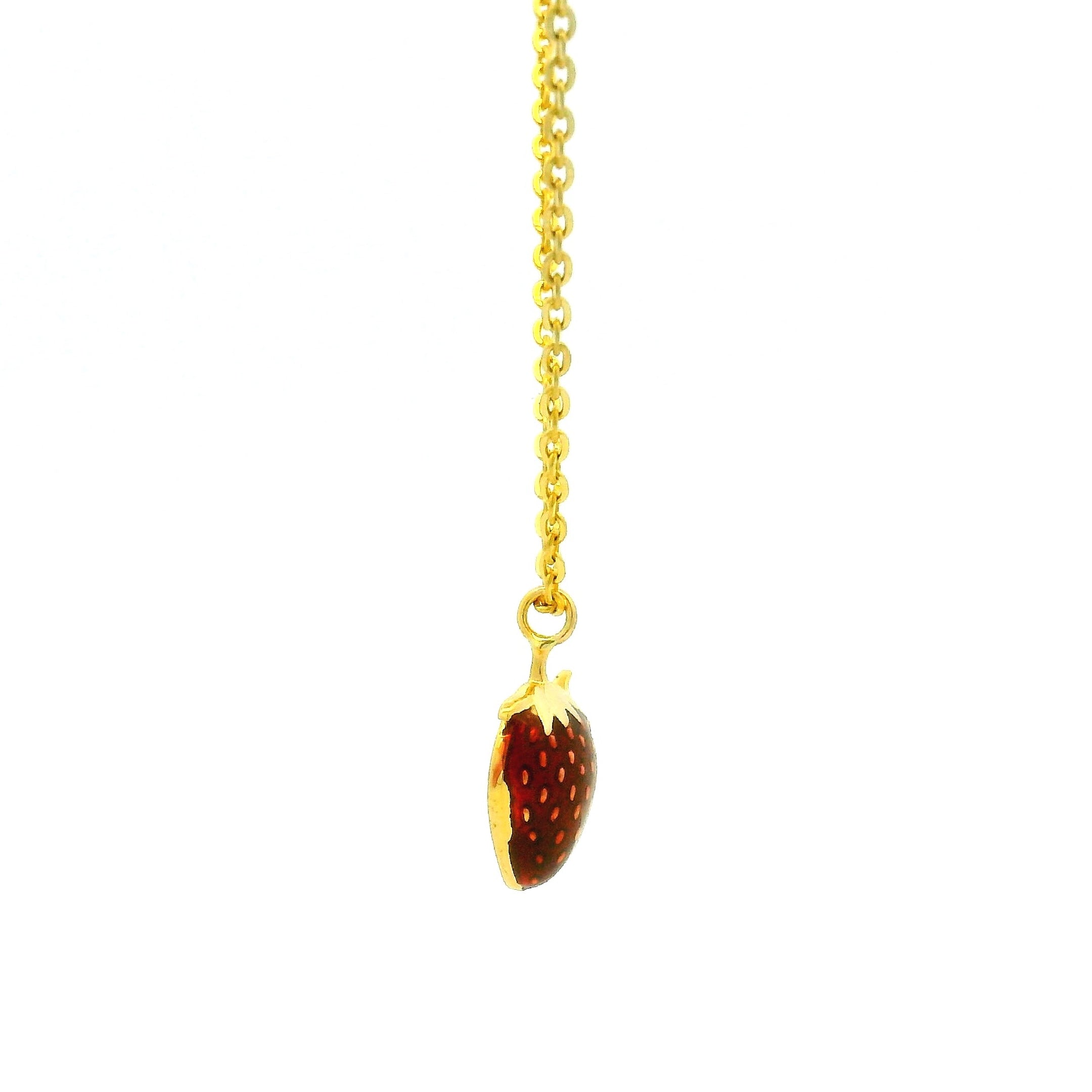 Yummy Strawberry Gold Locket with Chain for Kids