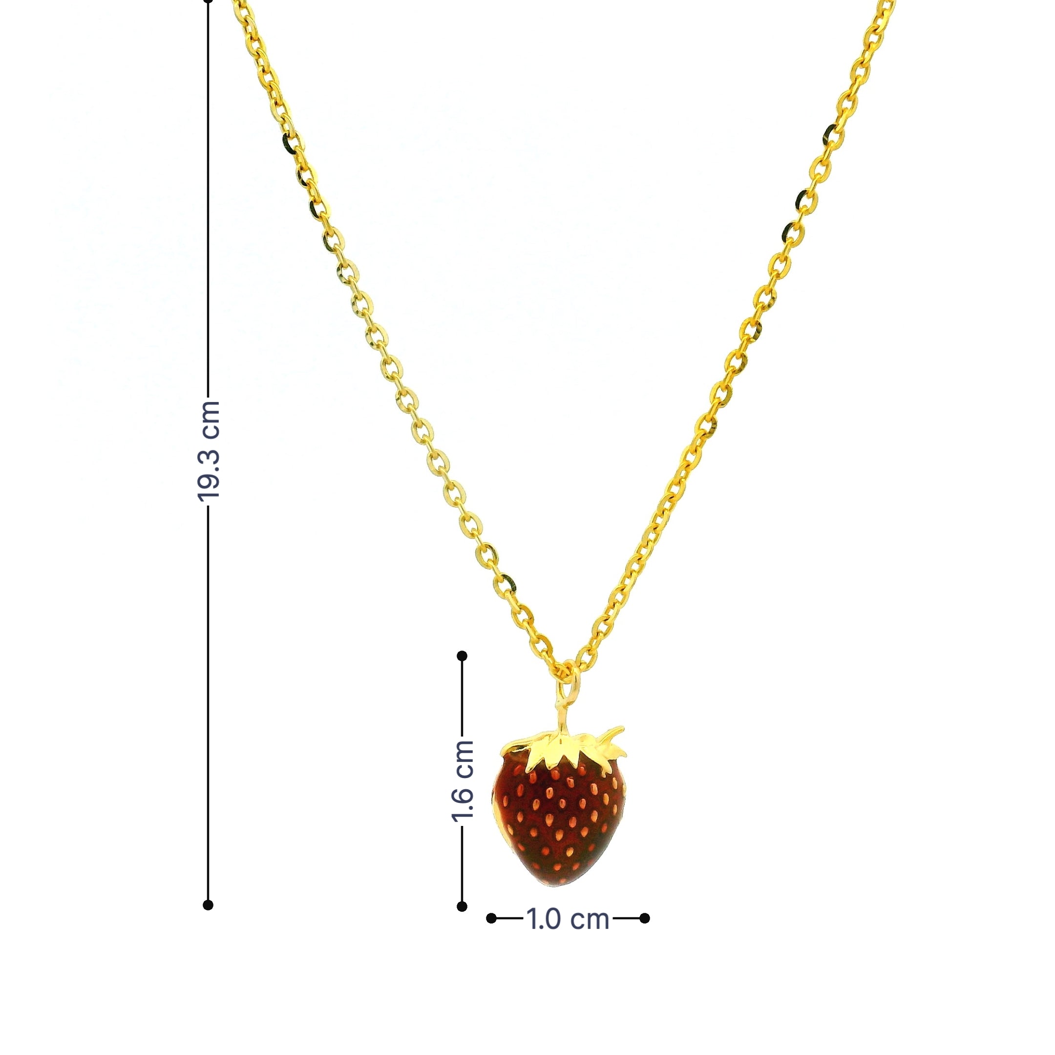 Yummy Strawberry Gold Locket with Chain for Kids