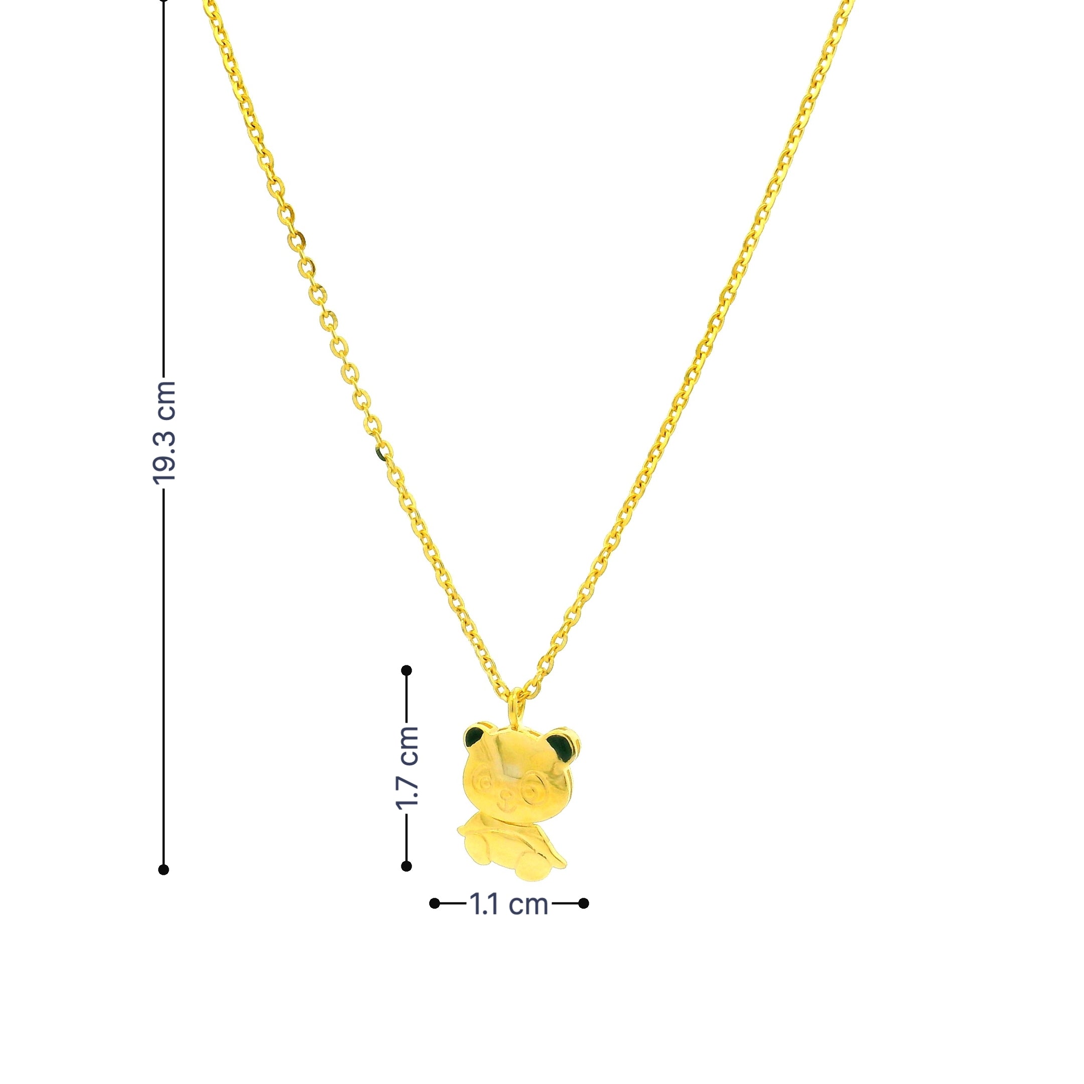 Gold Cuddly Panda Locket with Chain for Kids