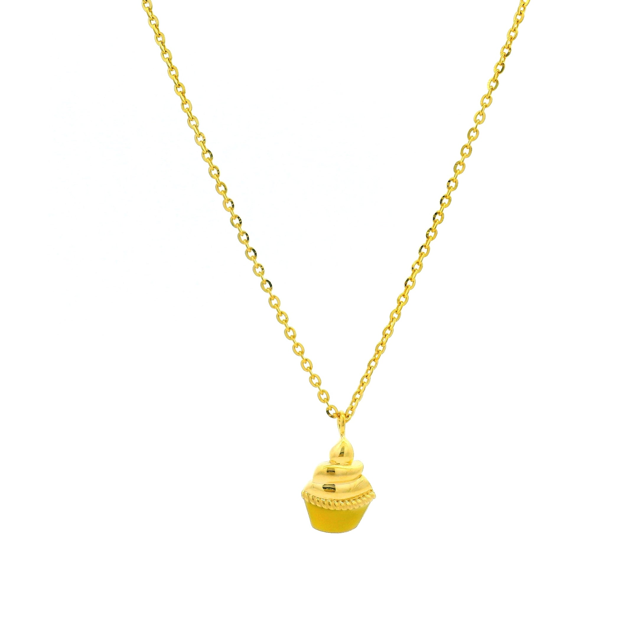 Gold Yummy Cupcake Locket with Chain for Kids