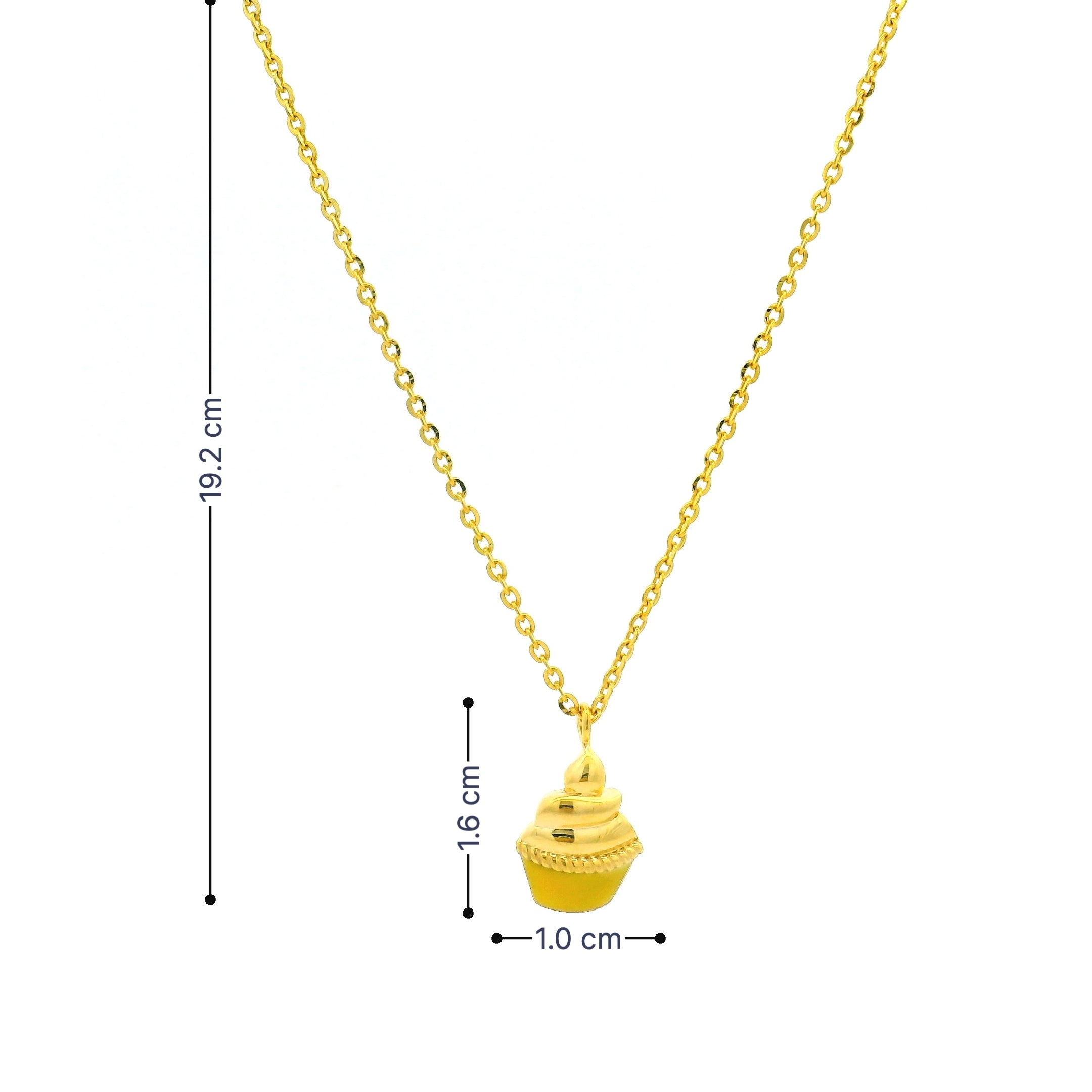 Gold Yummy Cupcake Locket with Chain for Kids
