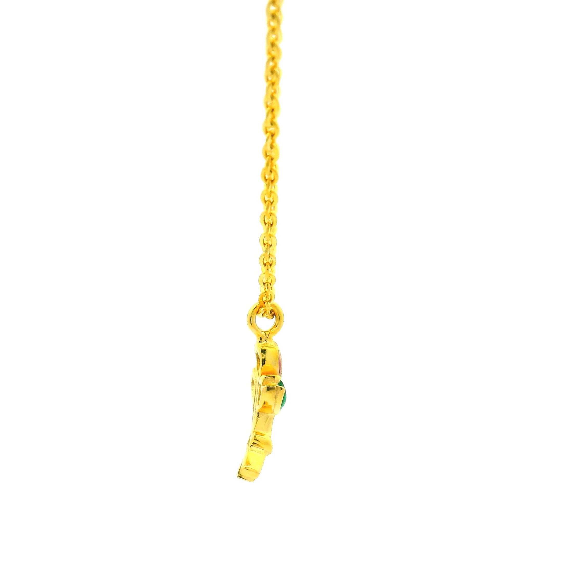Gold Colorful Tulips Locket with Chain for Kids