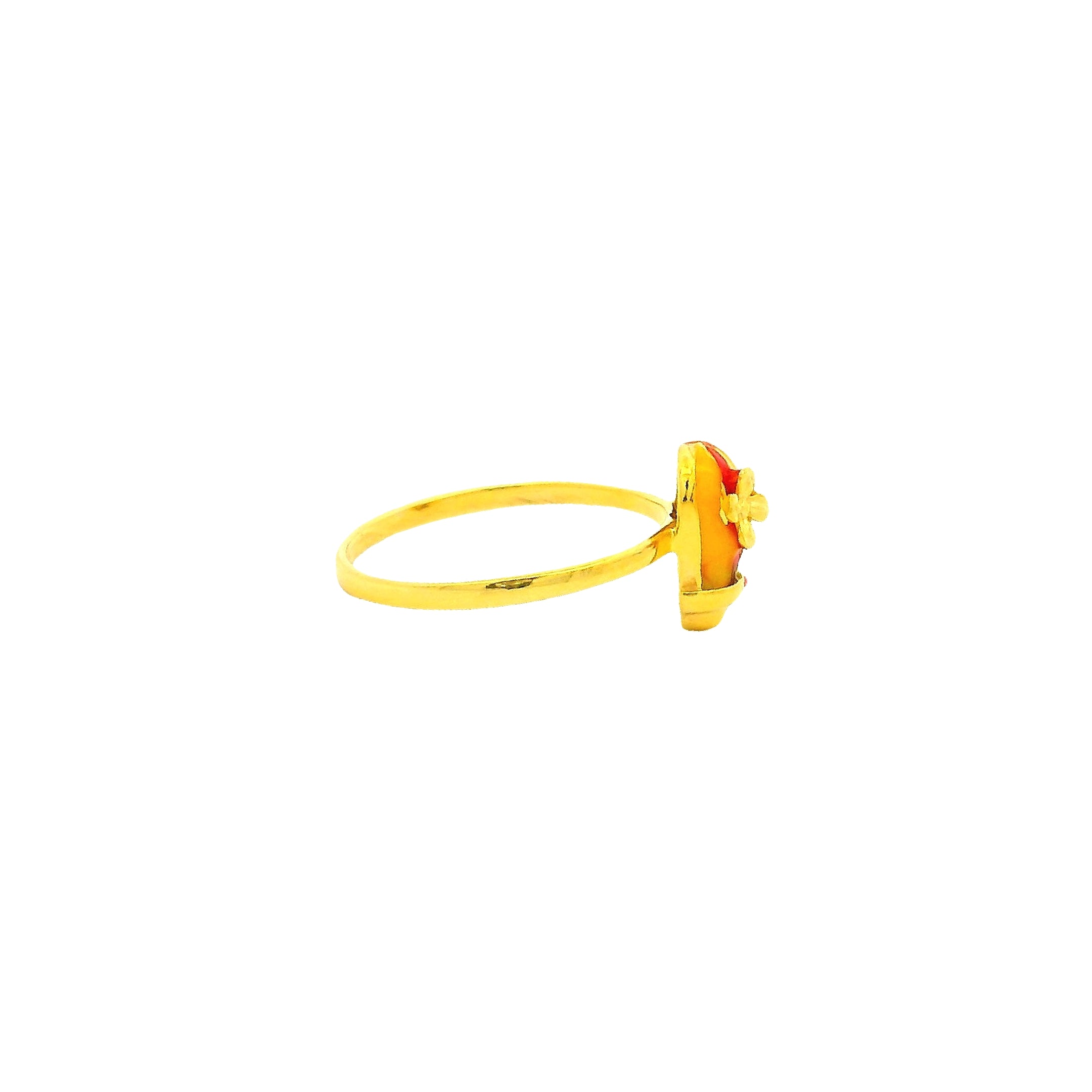 Pretty Flower Charms Gold Kids Ring