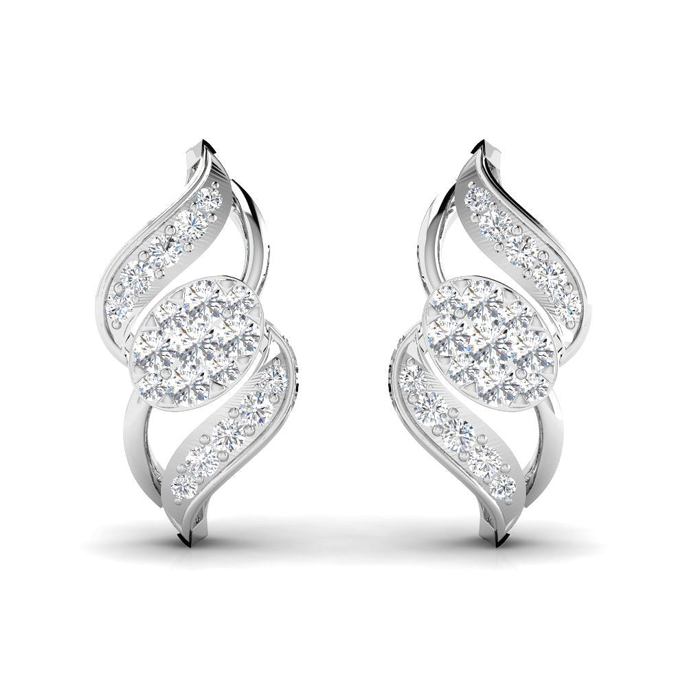 18K Sophisticated Studs with Modern Twist