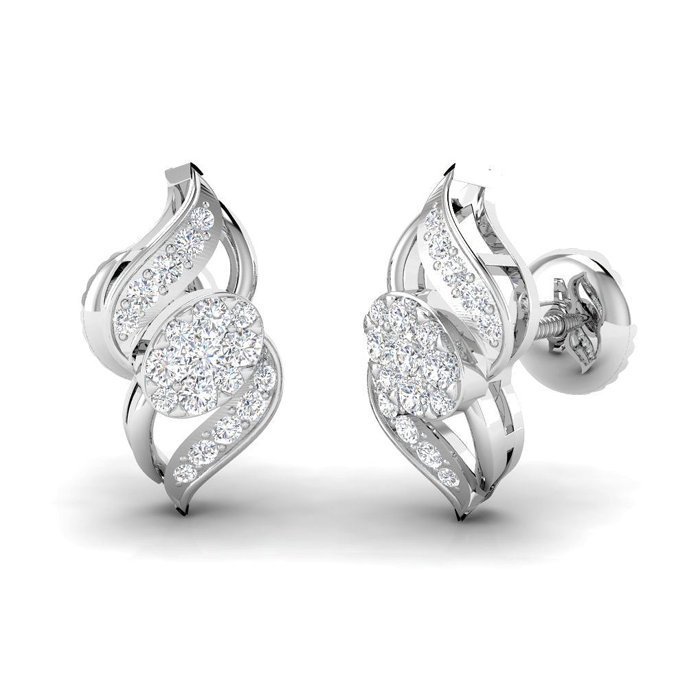 18K Sophisticated Studs with Modern Twist