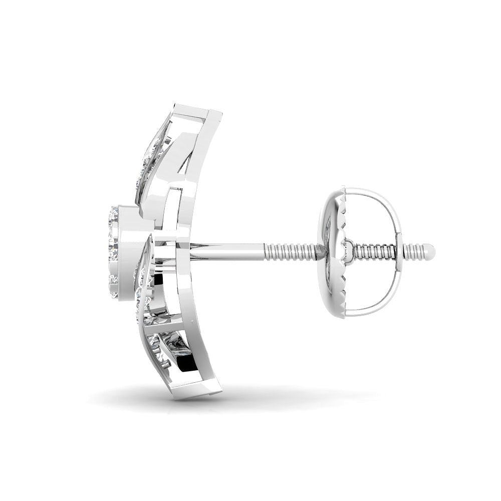 18K Sophisticated Studs with Modern Twist