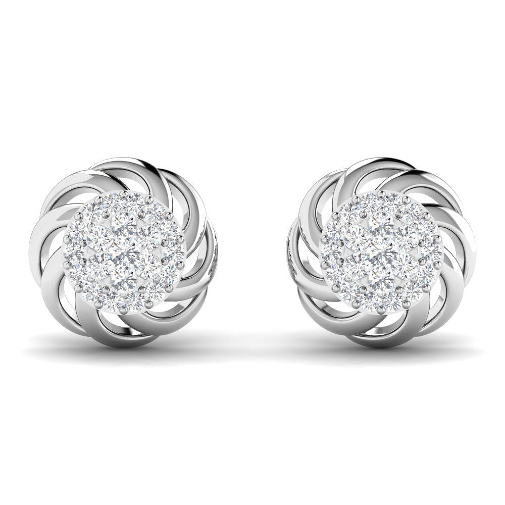 Pure Grace Oval 18K Diamond Studs