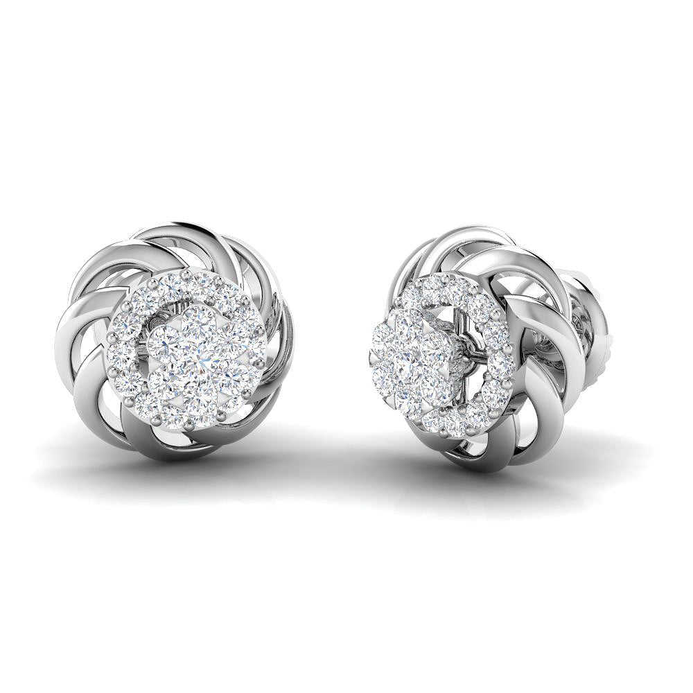 Pure Grace Oval 18K Diamond Studs