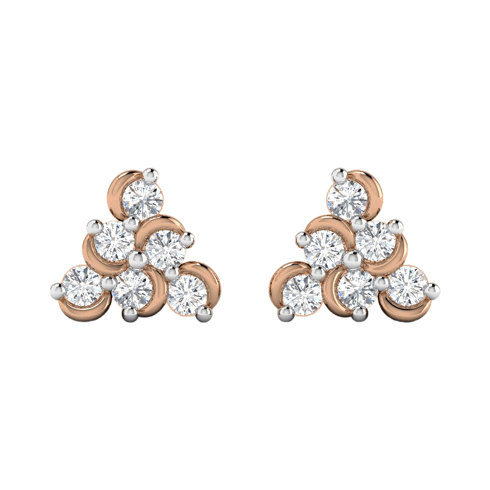 Stunning and Captivating Trigonal 18K Gold Studs