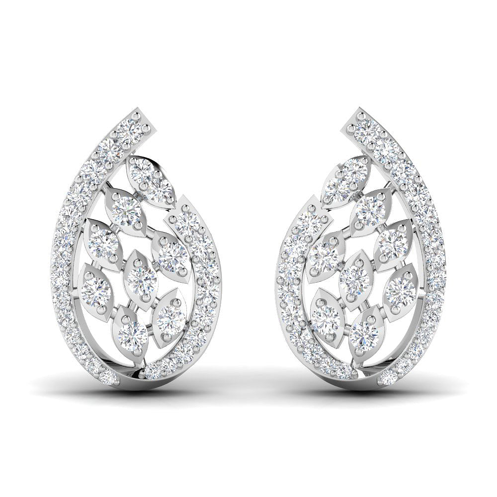 Stunning Paisley Gharm Gold Studs 18K