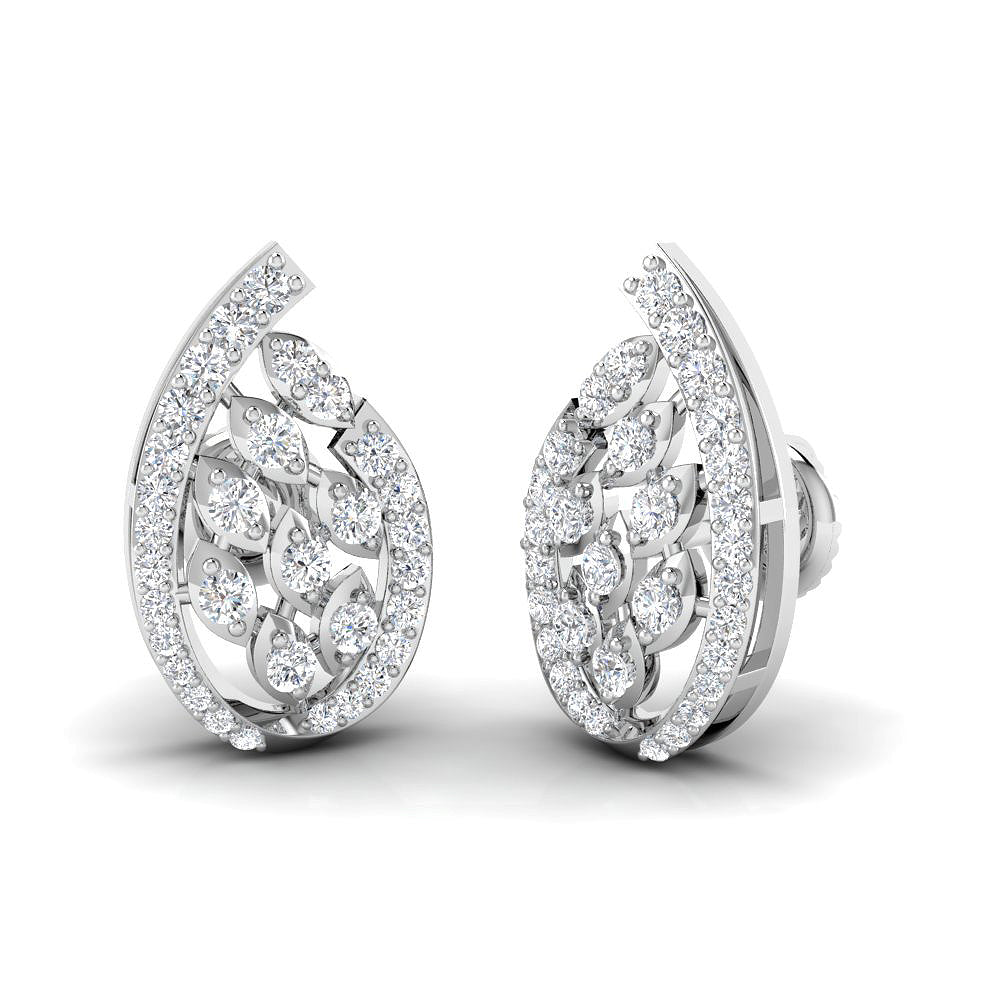Stunning Paisley Gharm Gold Studs 18K
