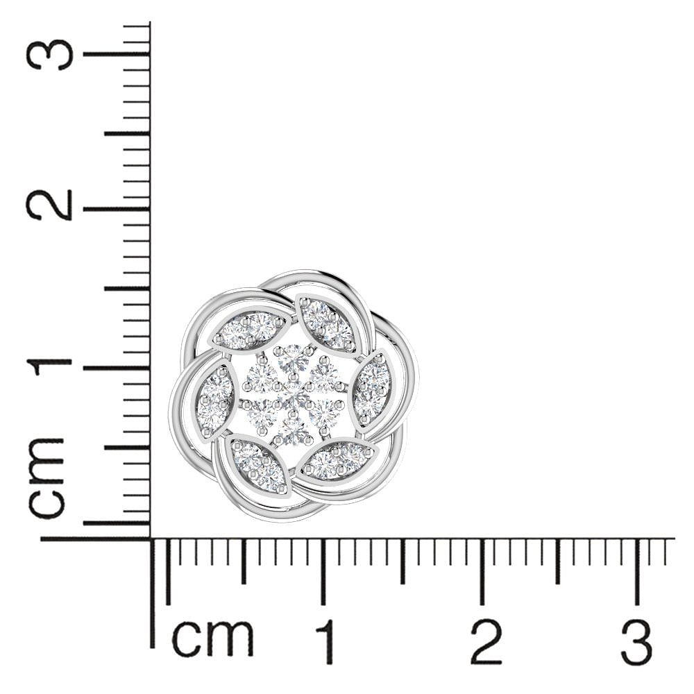 18K Diamond Floral Studs with Pure Grace