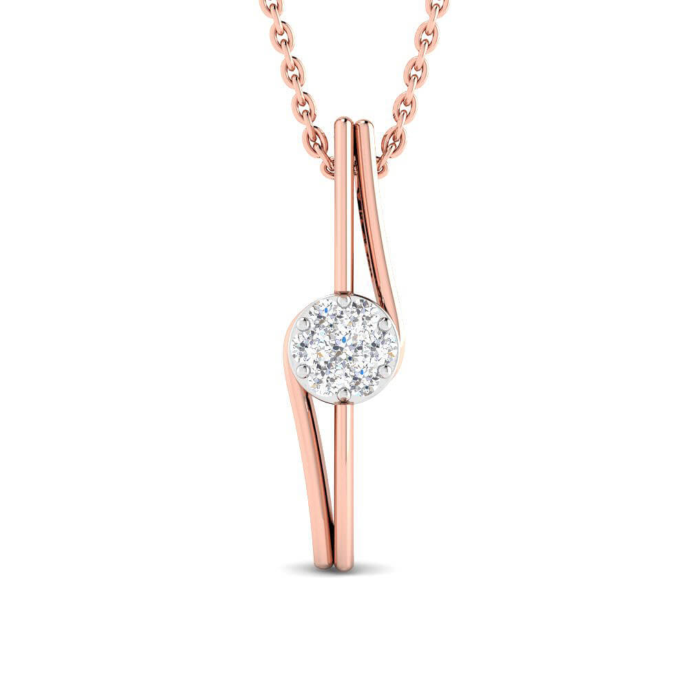 Slender Rosy Sparke Diamond Rose Gold Pendant